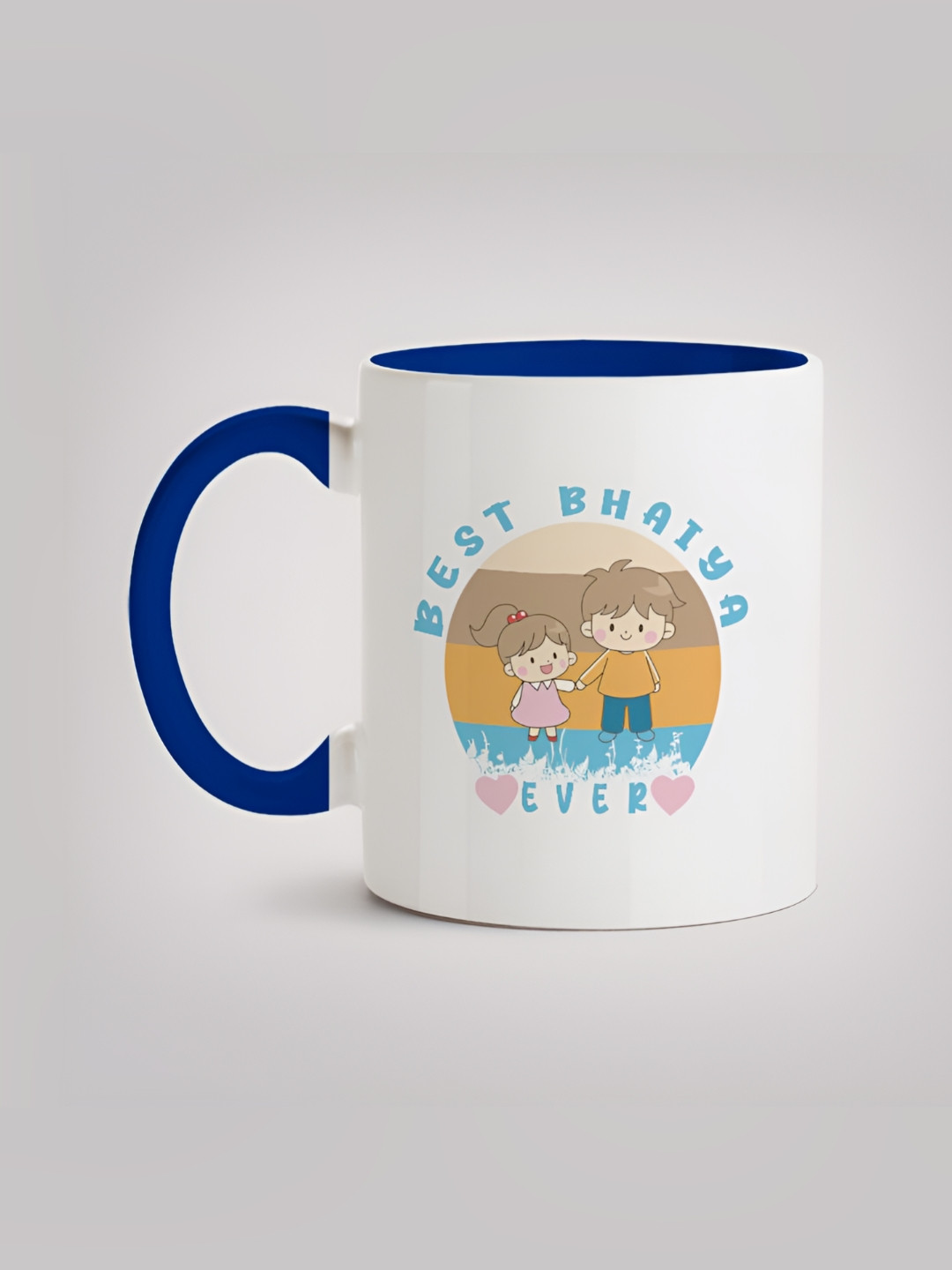 

MOTIVATE BOX Blue & White Printed Ceramic Microwave Safe Glossy Mugs 330 ml