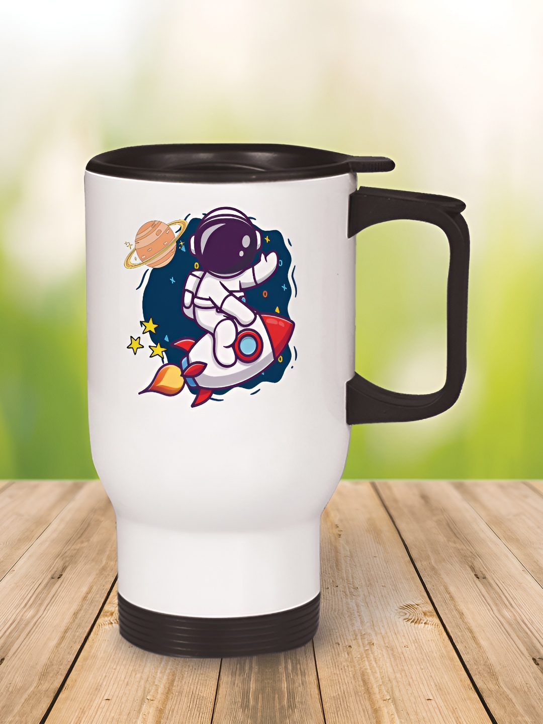 

MOTIVATE BOX White & Black Printed Stainless Steel Glossy Mugs Set of Cups and Mugs