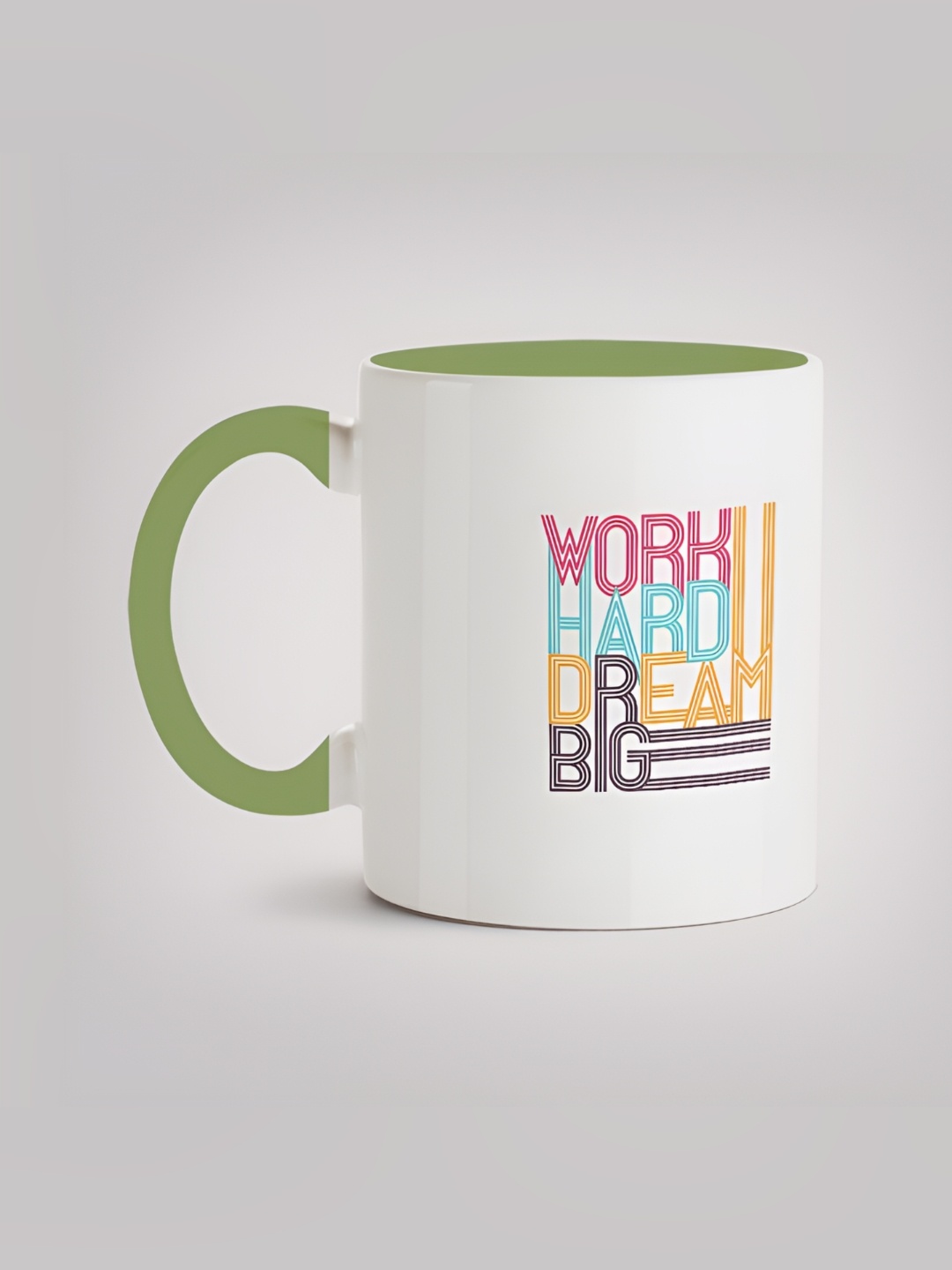

MOTIVATE BOX White & Green Typography Printed Microwave Safe Ceramic Mug 330 ml