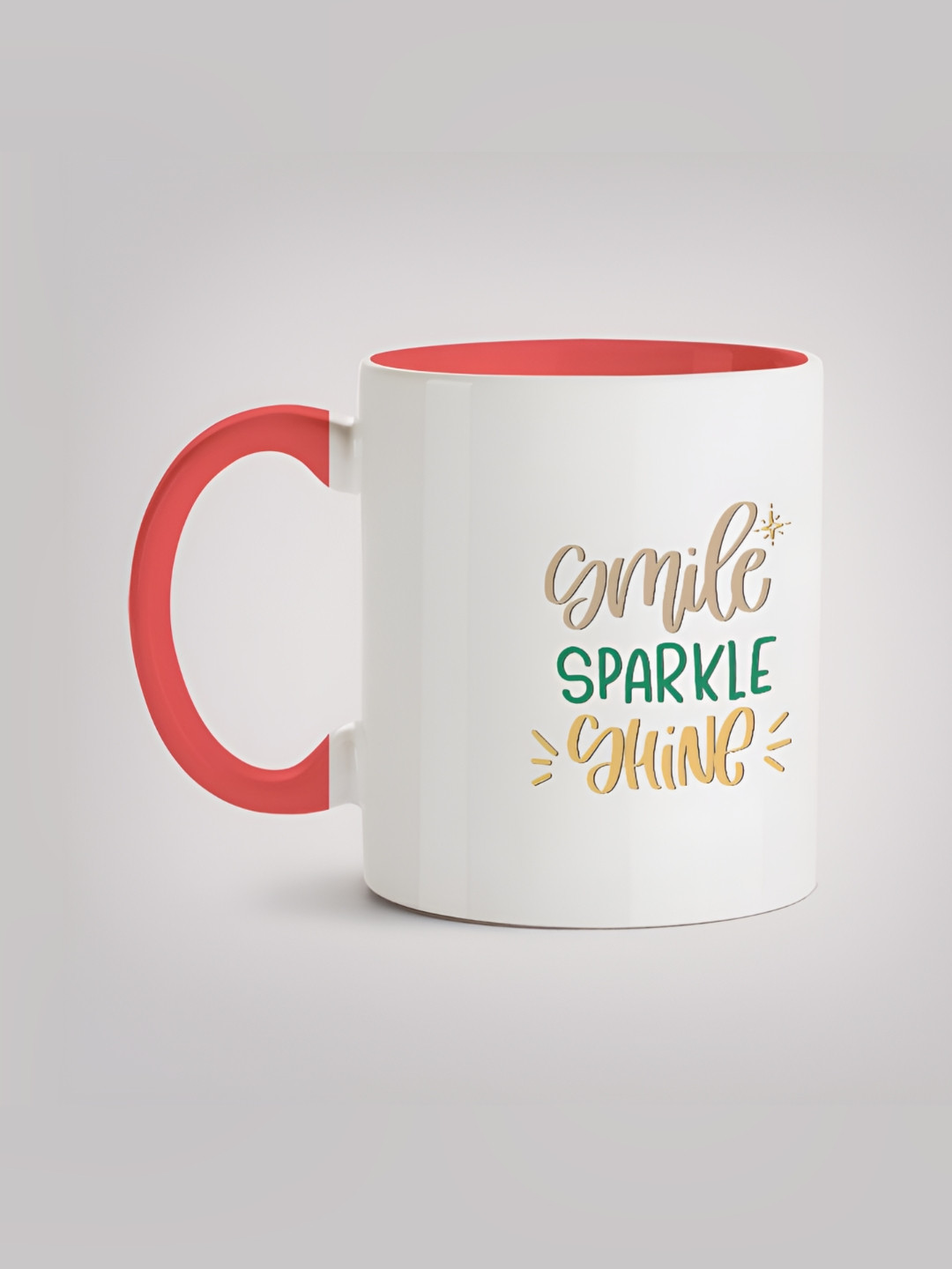 

MOTIVATE BOX White & Red Printed Glossy Ceramic Mugs 330 ml