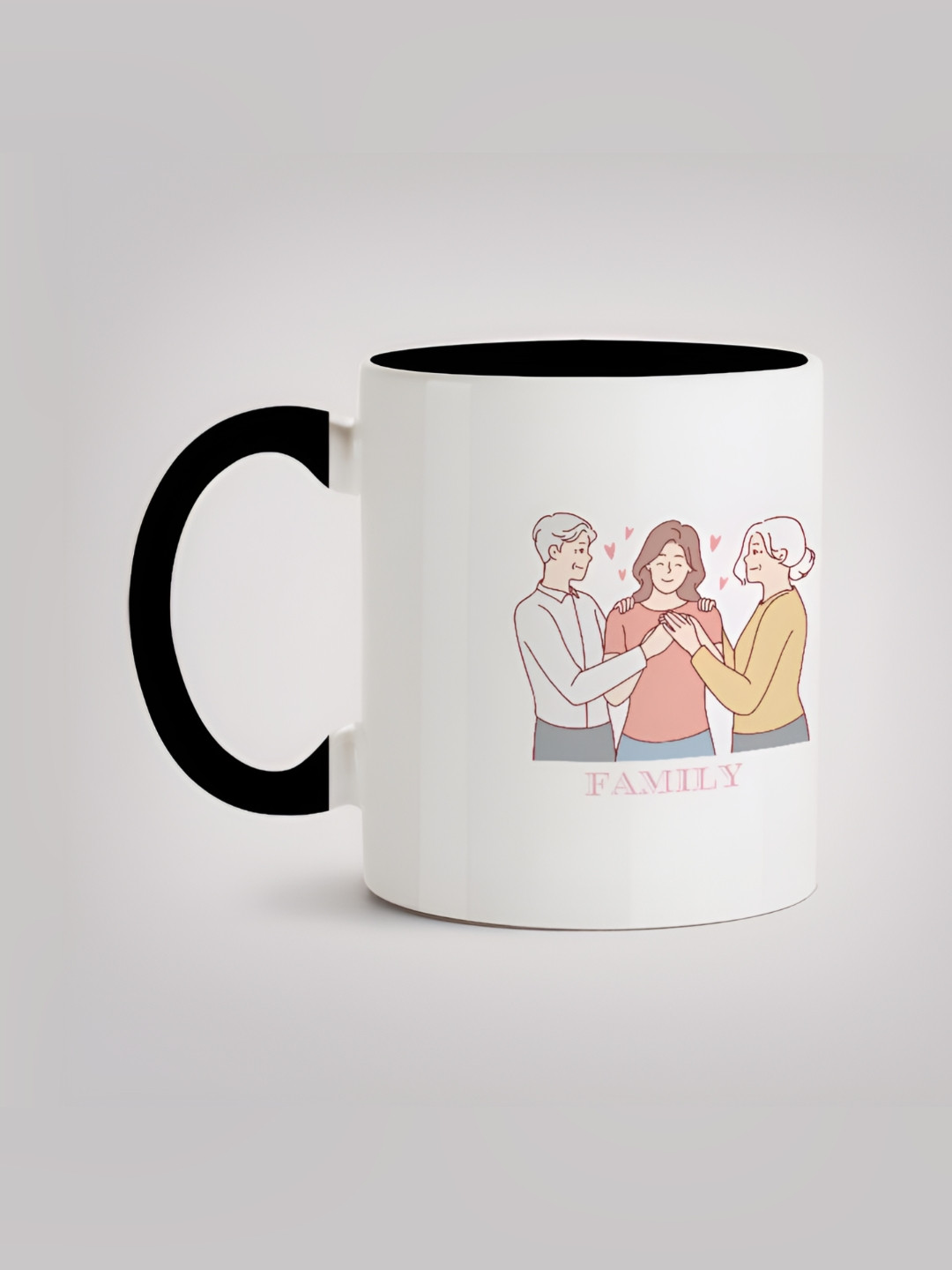 

MOTIVATE BOX White & Black Printed Ceramic Glossy Mugs 330 ml