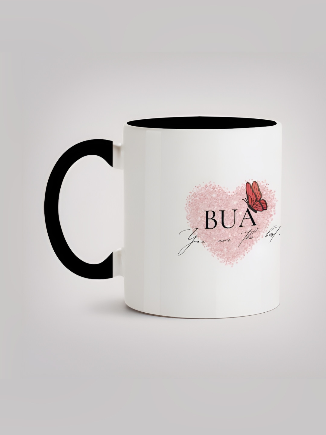 

MOTIVATE BOX White & Black Printed Ceramic Microwave Safe Glossy Mugs 330 ml