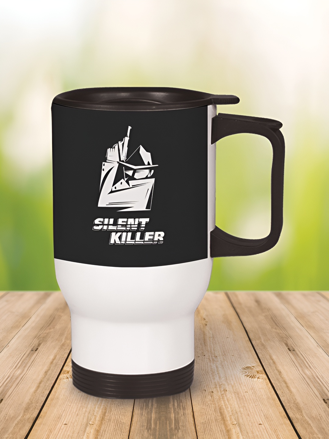 

MOTIVATE BOX White & Black Text or Slogans Printed Stainless Steel Glossy Mugs 330 ml