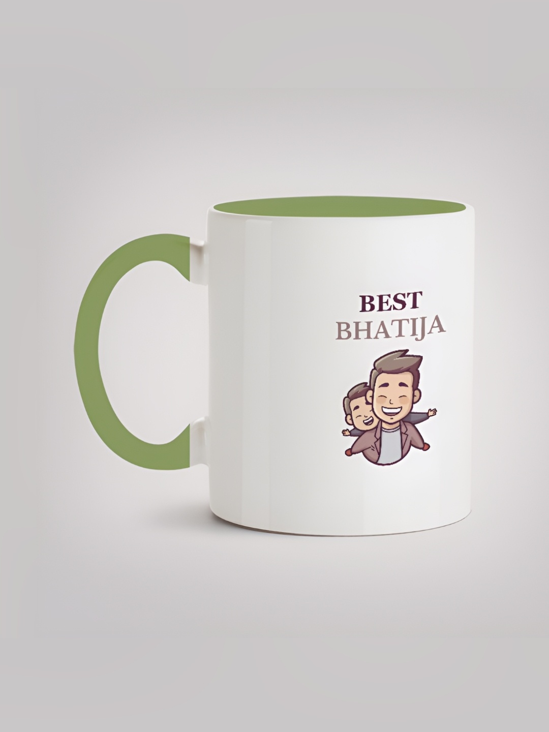 

MOTIVATE BOX White & Green Printed Ceramic Mugs 330 ml