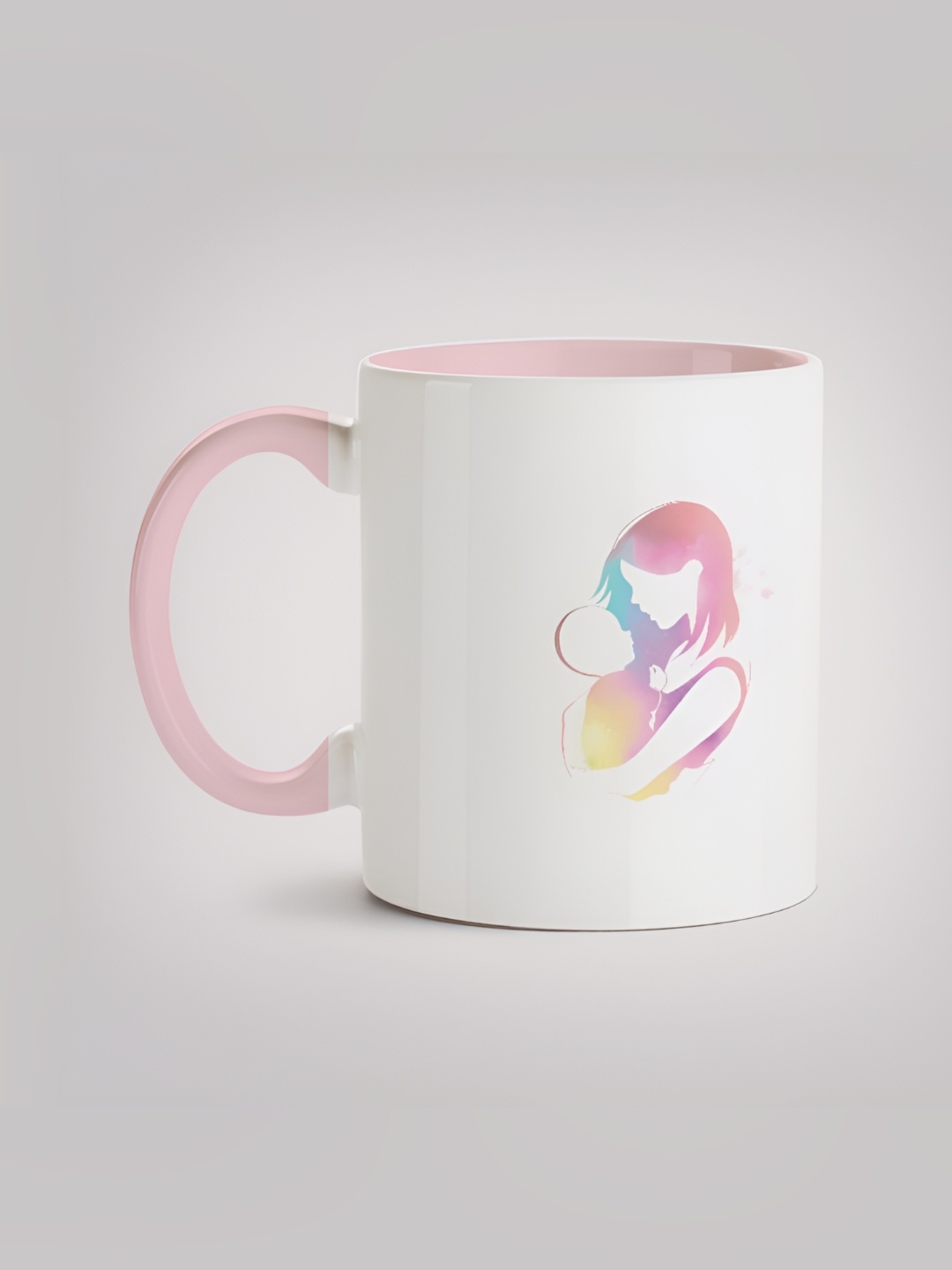 

MOTIVATE BOX White & Pink Ceramic Printed Mugs 330 ml