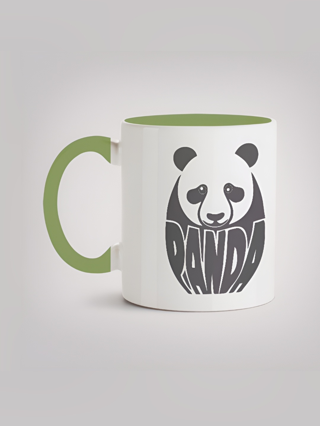 

MOTIVATE BOX White & Green Panda Printed Microwave Safe Ceramic Mugs 330ml