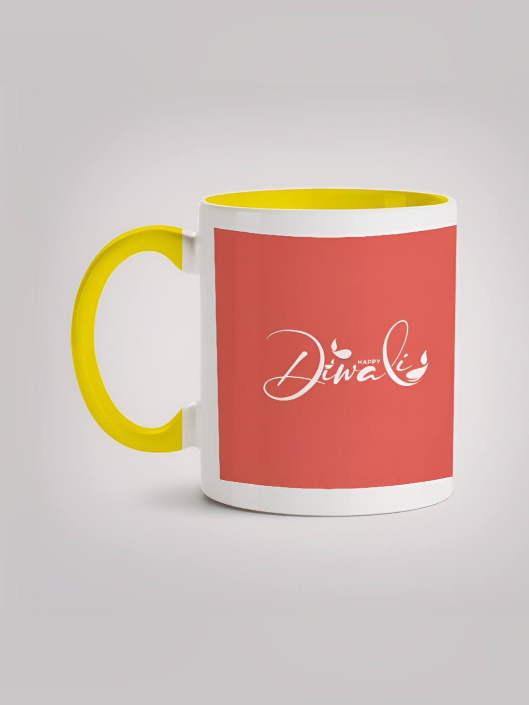 

MOTIVATE BOX Orange & Yellow Typography Printed Microwave Safe Ceramic Mugs 330ml