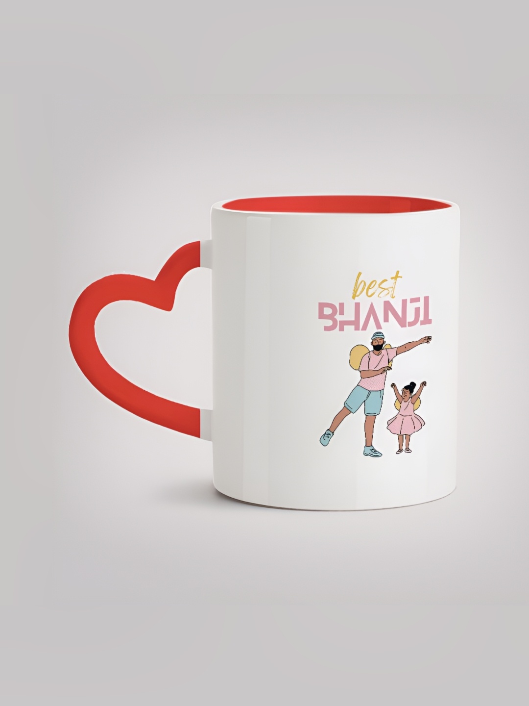 

MOTIVATE BOX Red & White Printed Ceramic Microwave Safe Glossy Mugs 330 ml