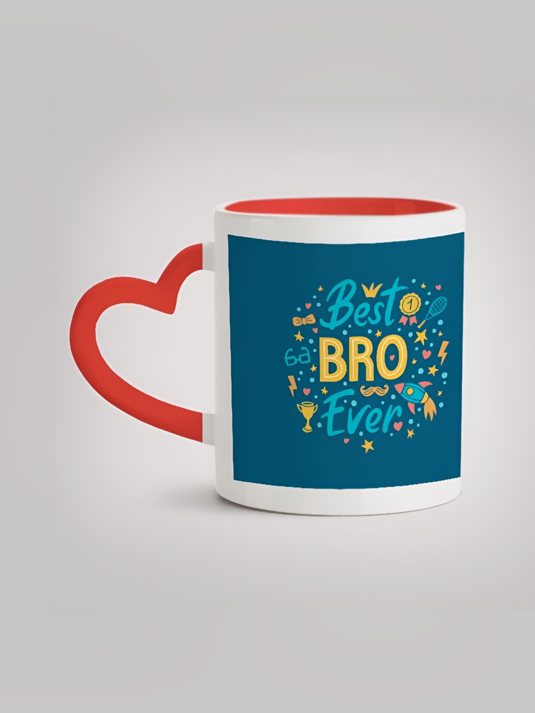 

MOTIVATE BOX White & Blue Printed Ceramic Glossy Mug 330ml