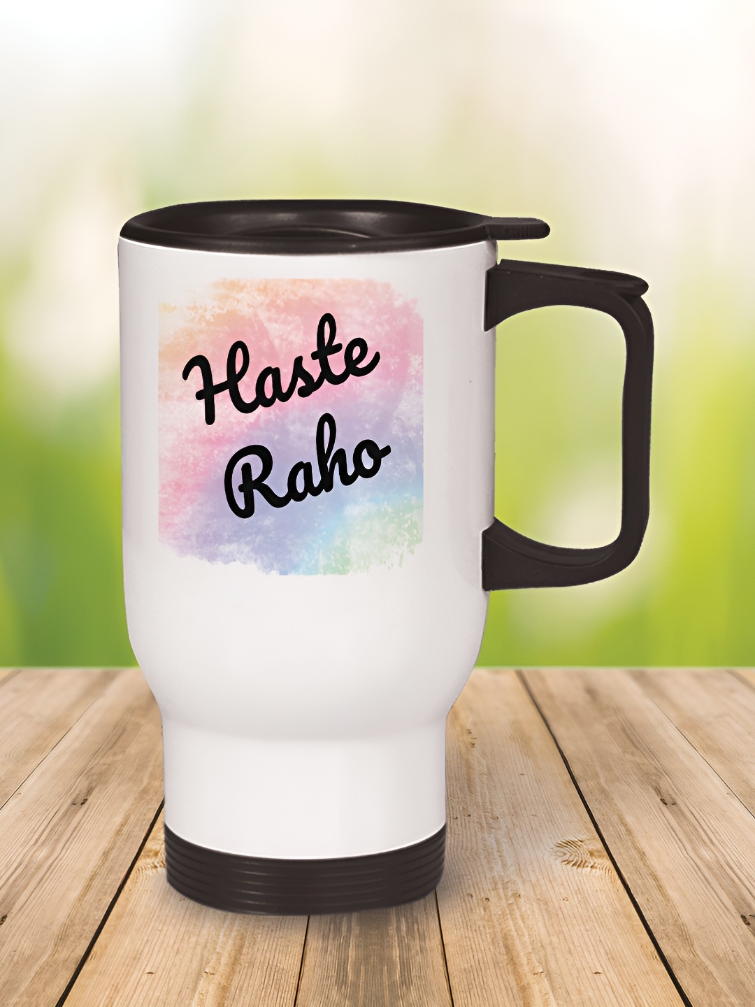 

MOTIVATE BOX White & Blue Text or Slogans Printed Stainless Steel Glossy Mugs Set of Cups and Mugs