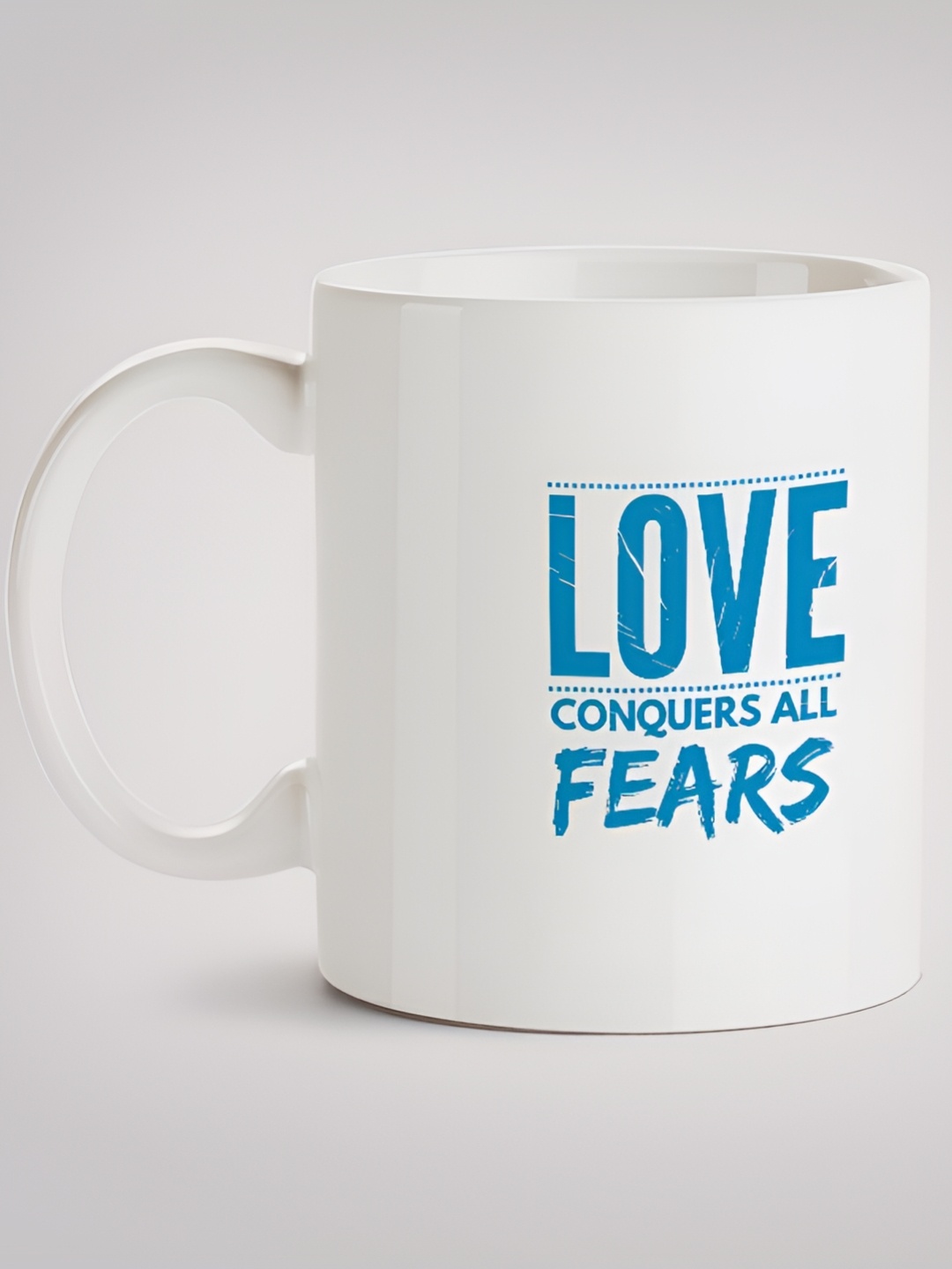 

MOTIVATE BOX White & Blue Printed Glossy Ceramic Mugs 330 ml