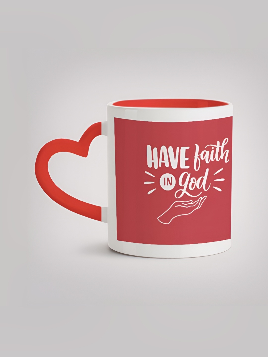 

MOTIVATE BOX Red & White Printed Glossy Ceramic Mugs 330 ml