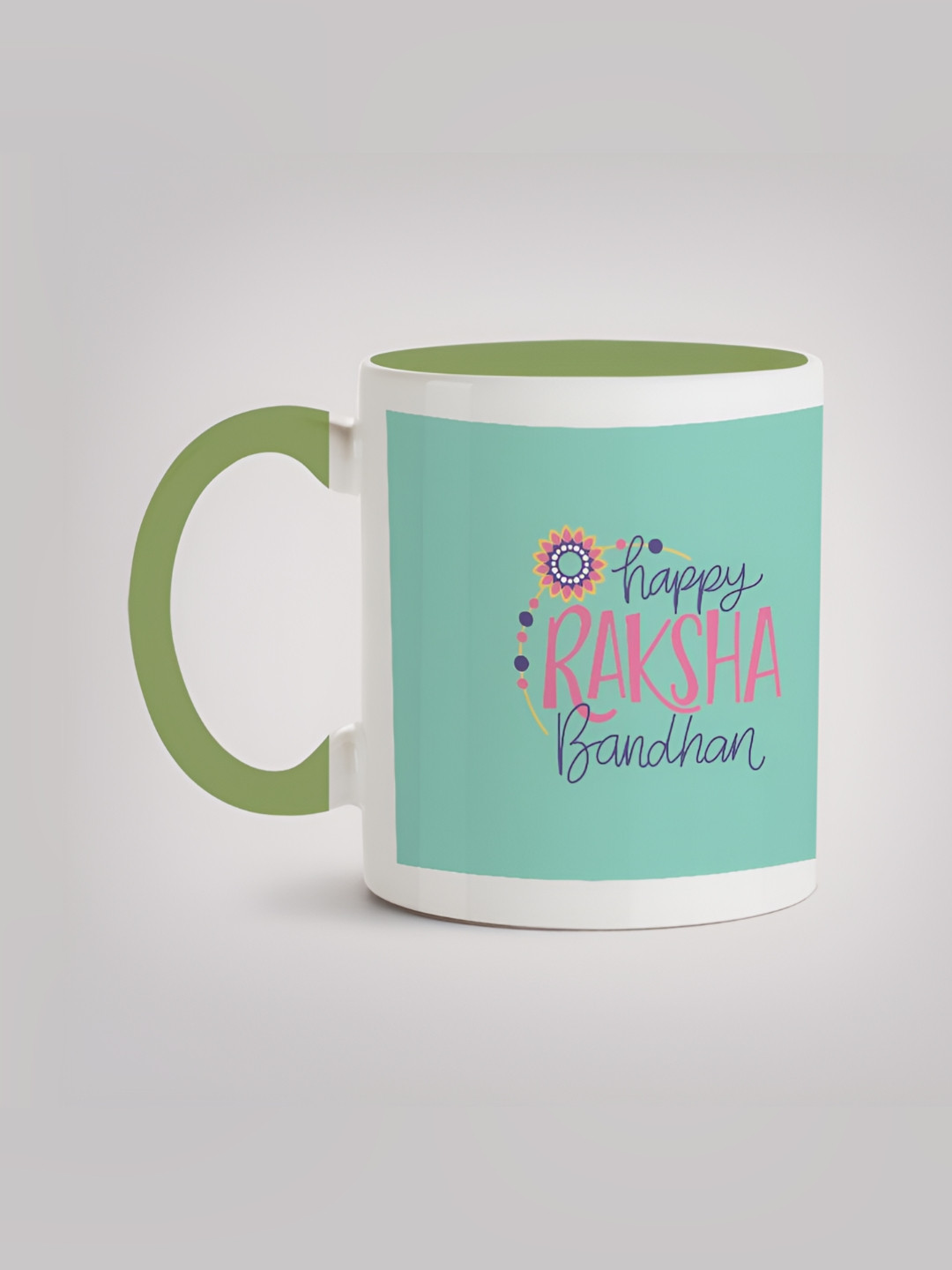 

MOTIVATE BOX White & Sea Green Text or Slogans Printed Ceramic Glossy Mugs 330 ml