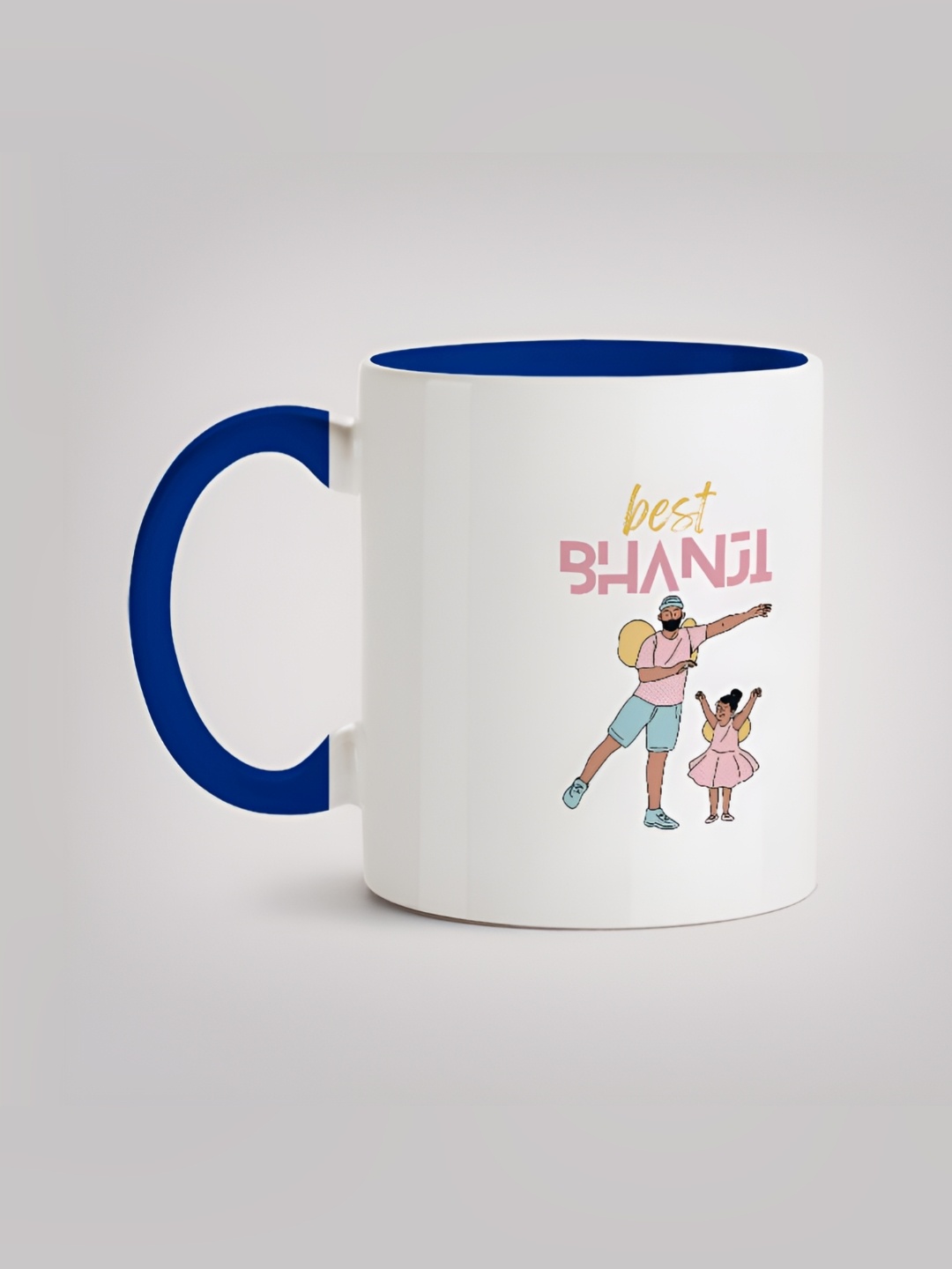 

MOTIVATE BOX White & Blue Printed Ceramic Mugs 330 ml