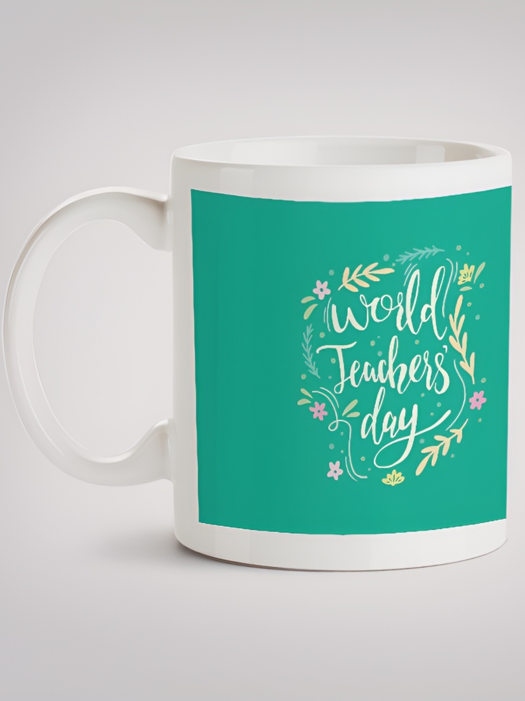 

MOTIVATE BOX Sea Green & White Printed Ceramic Mugs 330 ml
