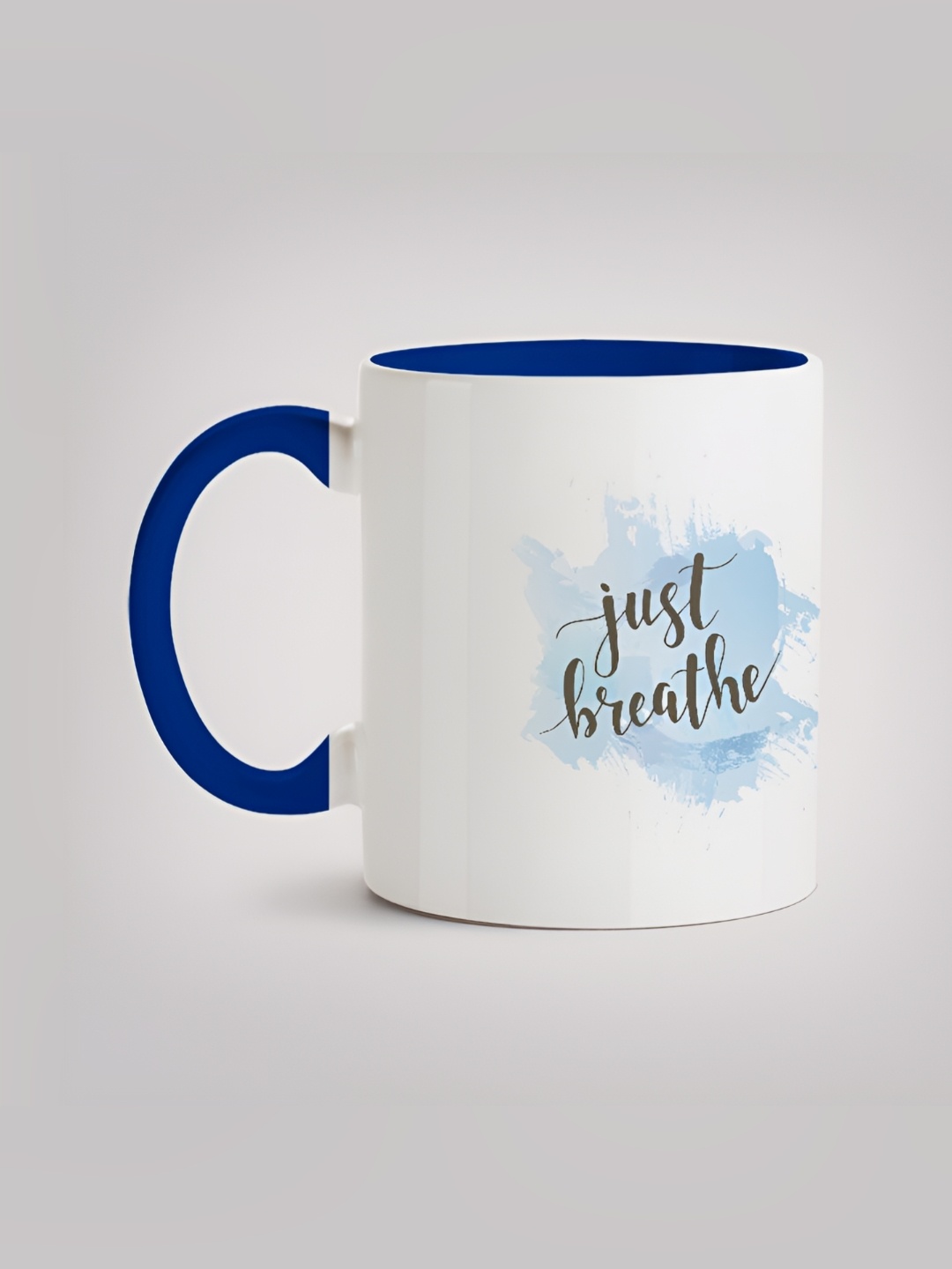 

MOTIVATE BOX White & Blue Printed Ceramic Microwave Safe Glossy Mugs 330 ml
