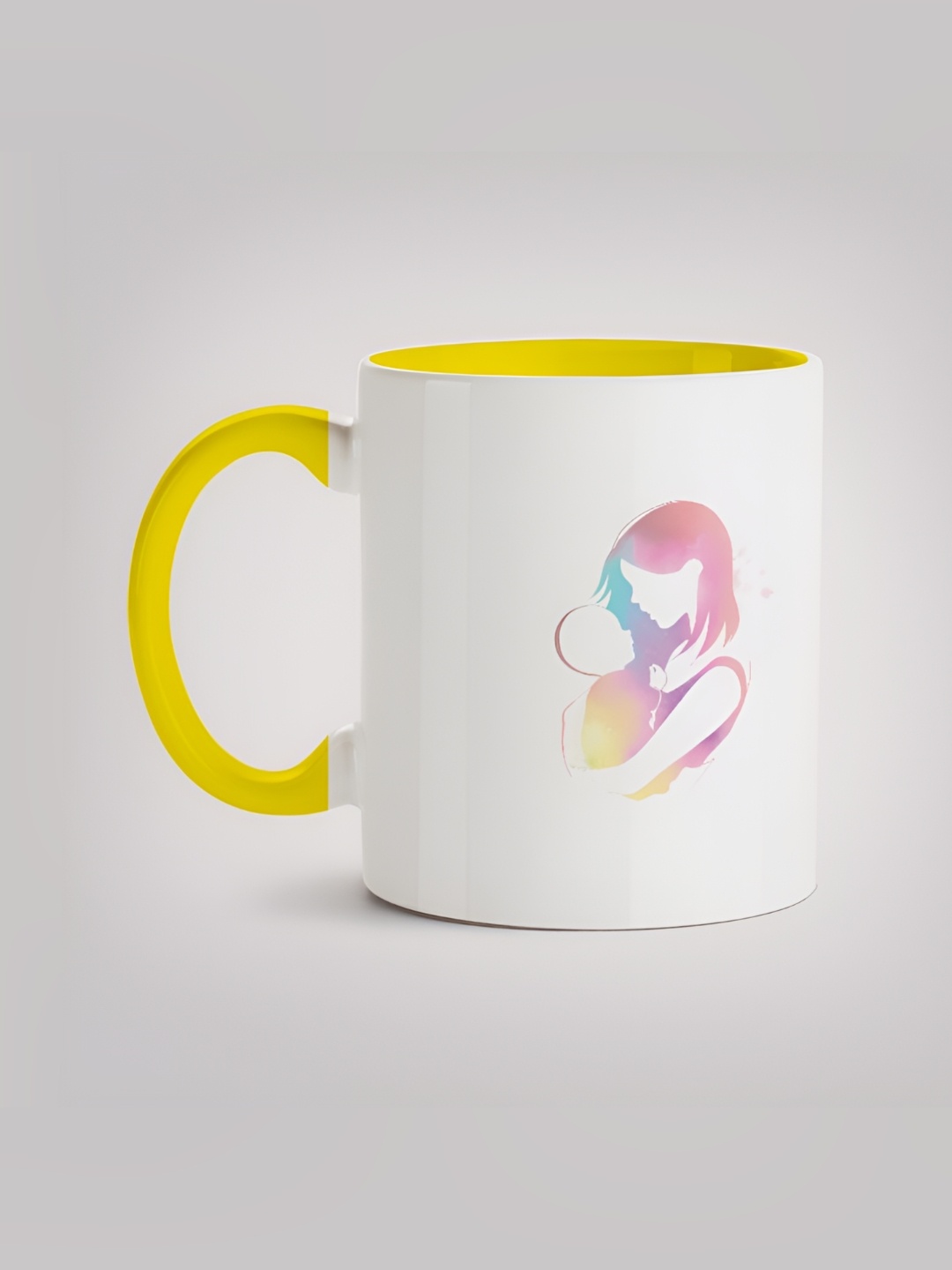 

MOTIVATE BOX White & Yellow Printed Ceramic Glossy Mug 330ml