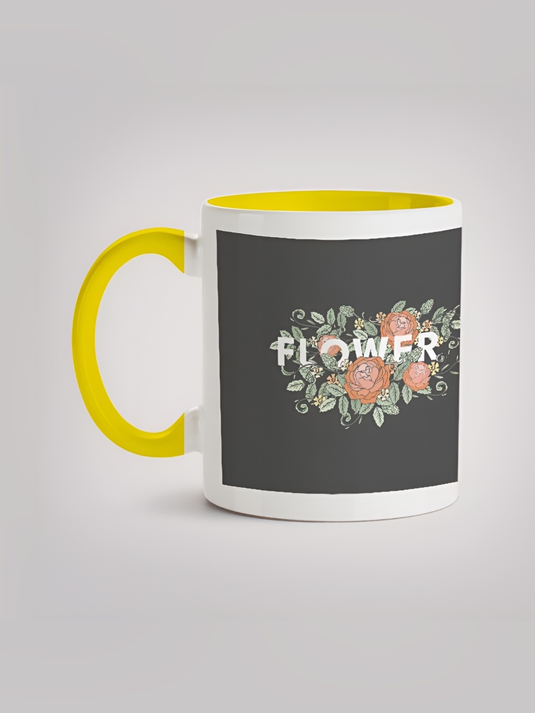 

MOTIVATE BOX White & Grey Printed Glossy Ceramic Mugs 330 ml