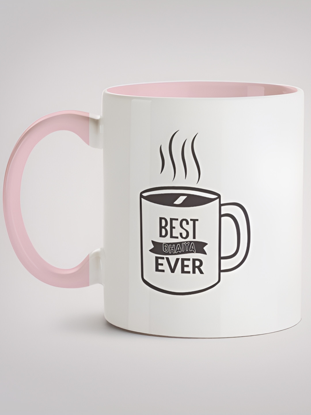 

MOTIVATE BOX White & Brown Typography Printed Ceramic Glossy Mug 330 ml