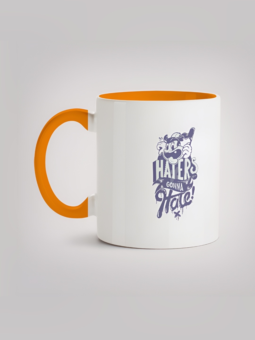 

MOTIVATE BOX Blue & White Typography Printed Microwave Safe Ceramic Mugs 330ml