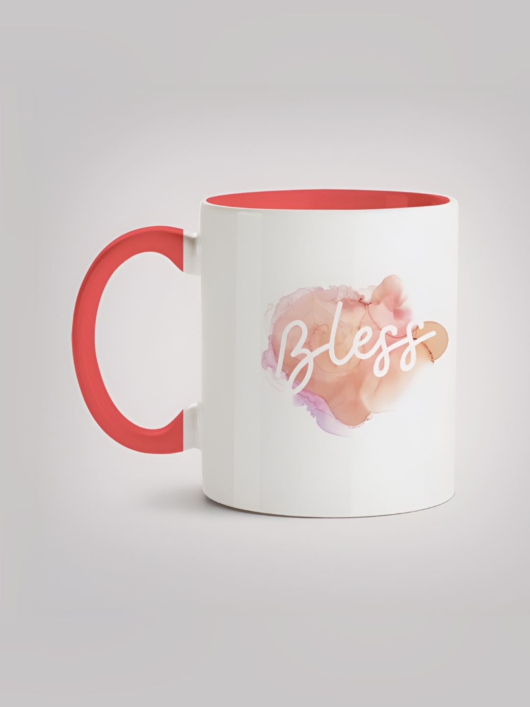 

MOTIVATE BOX White & Pink Printed Glossy Ceramic Mugs 330 ml