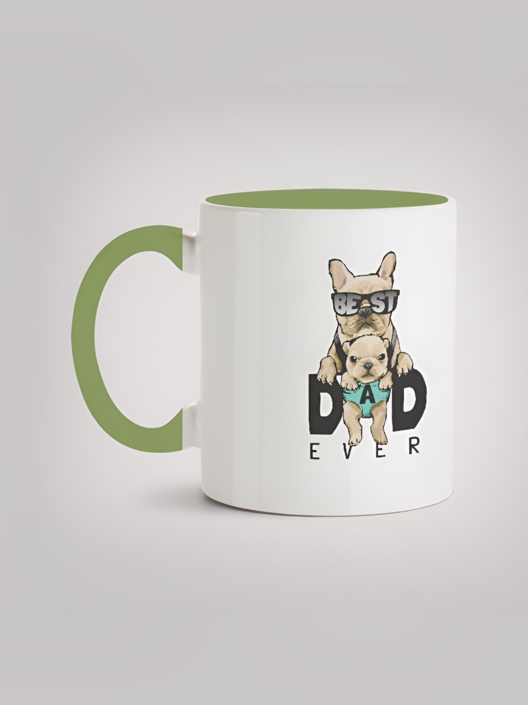 

MOTIVATE BOX White & Green Printed Ceramic Glossy Mug 330 ml