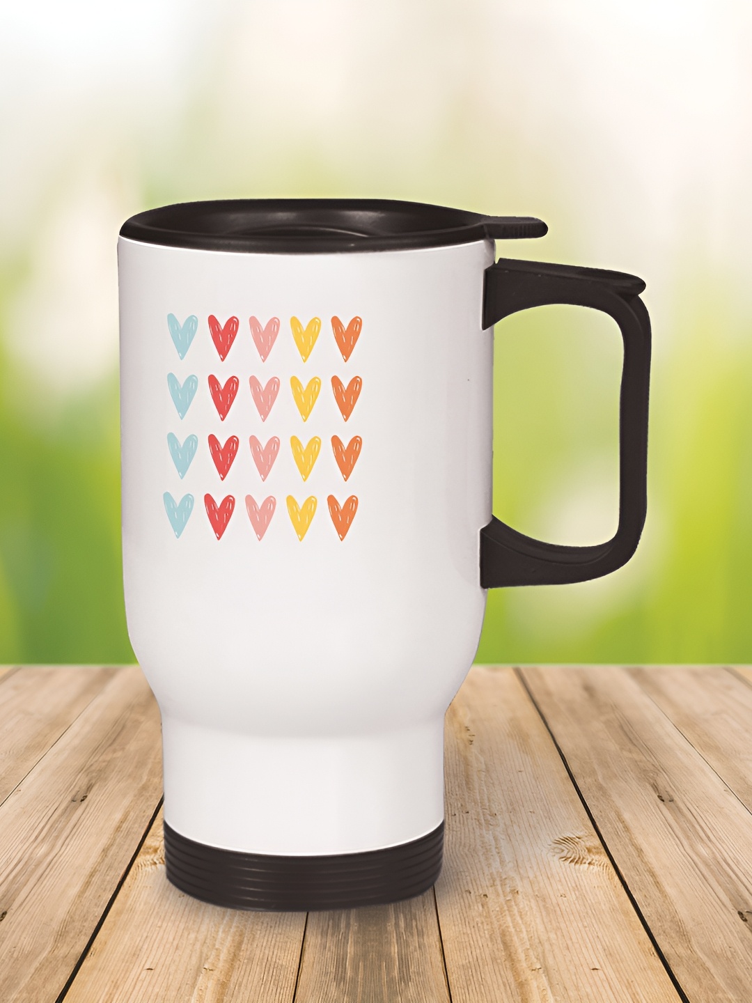 

MOTIVATE BOX White & Black Printed Stainless Steel Glossy Mugs Set of Cups and Mugs