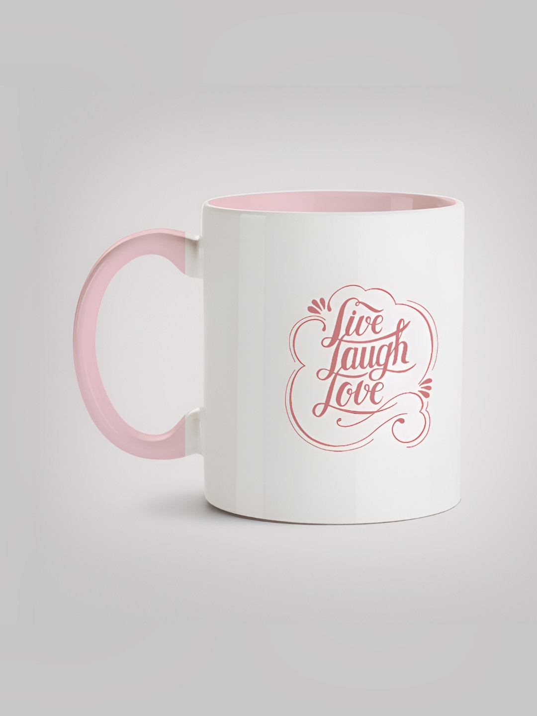 

MOTIVATE BOX White & Pink Printed Ceramic Glossy Mug 330 ml