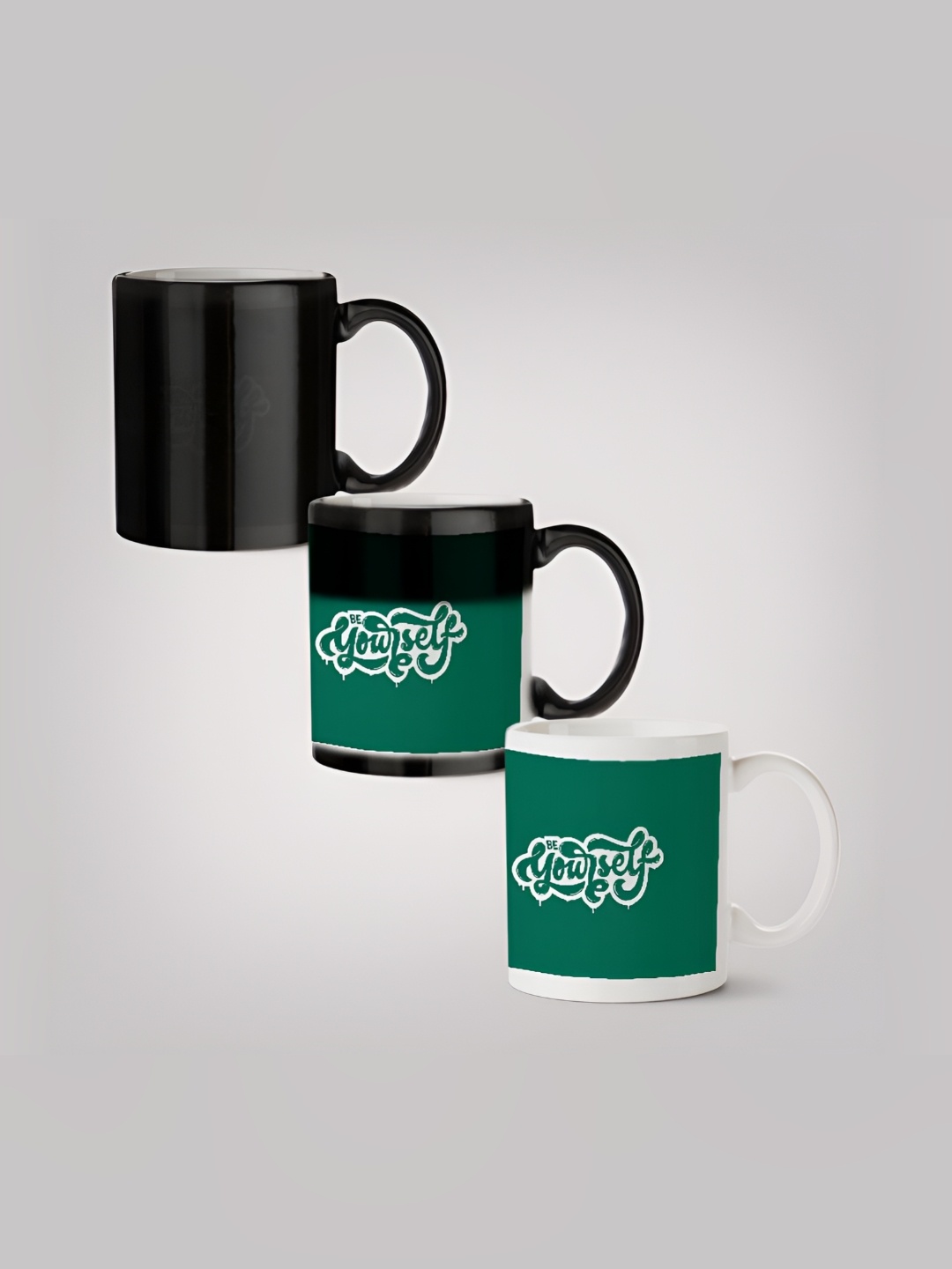 

MOTIVATE BOX Green & Black Text or Slogans Printed Ceramic Glossy Mugs 330 ml