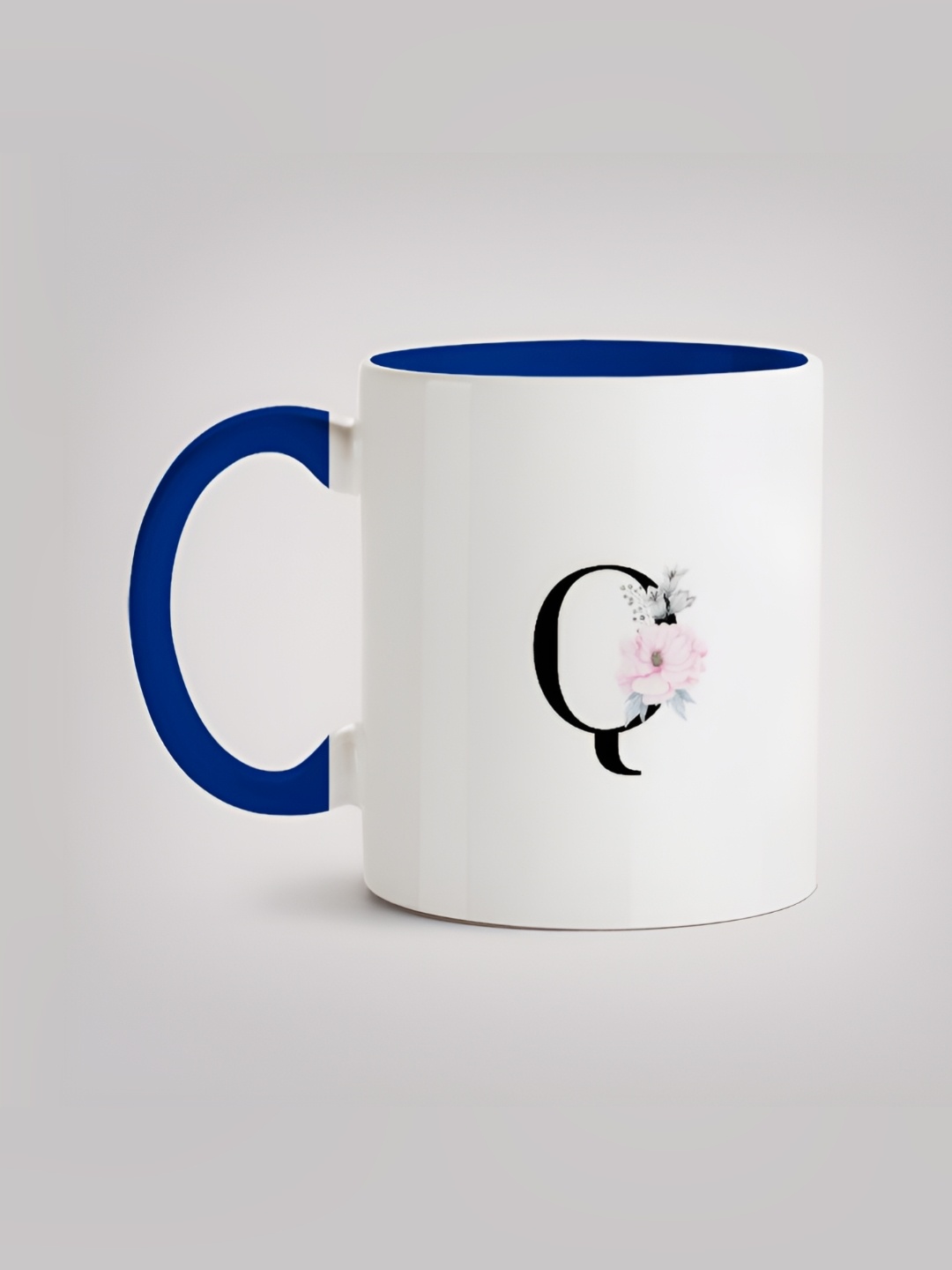 

MOTIVATE BOX White & Blue Printed Ceramic Glossy Mugs 330 ml
