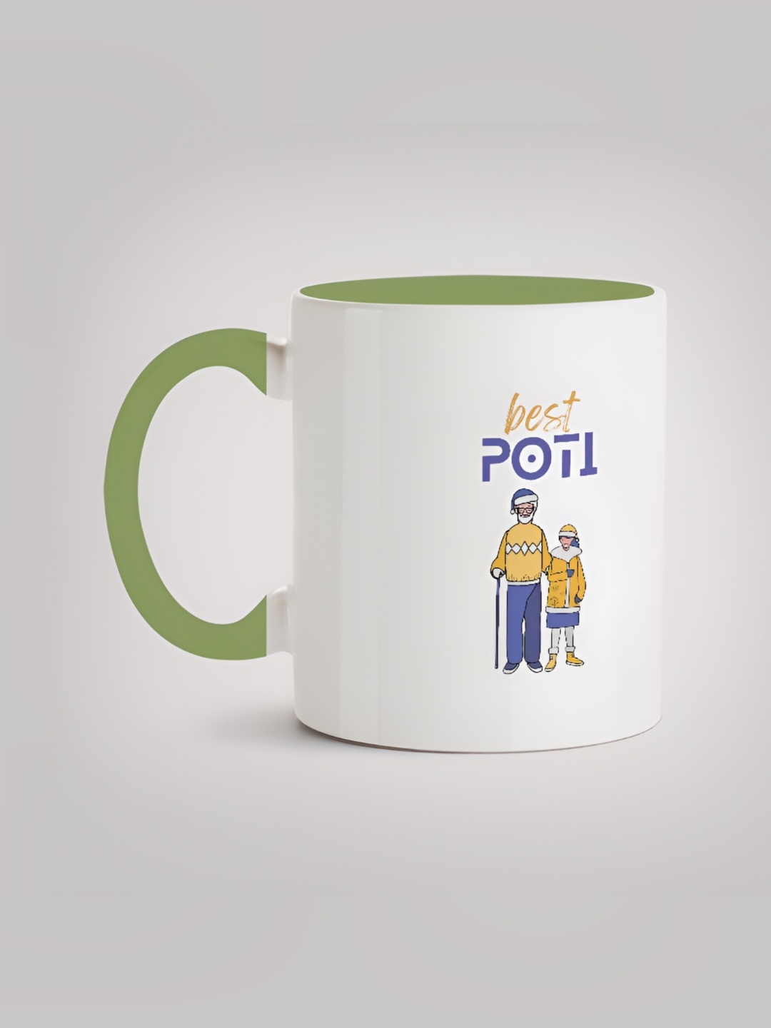 

MOTIVATE BOX White & Green Printed Glossy Ceramic Mug 330ml