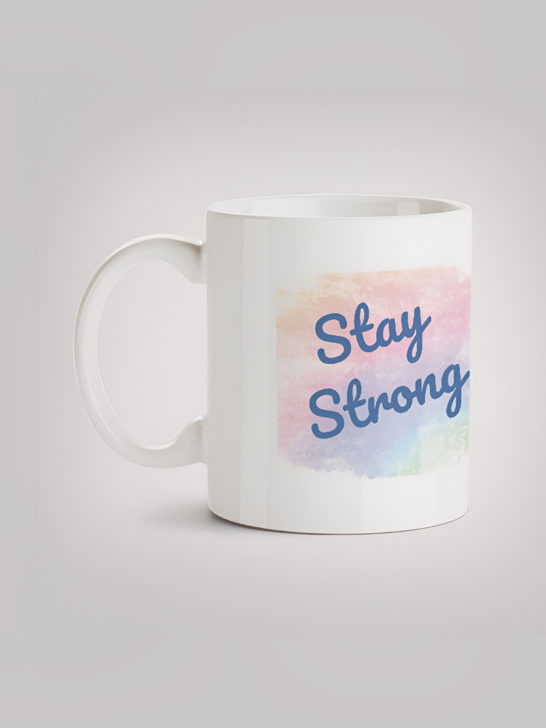 

MOTIVATE BOX White & Blue Printed Ceramic Glossy Mug 330 ml