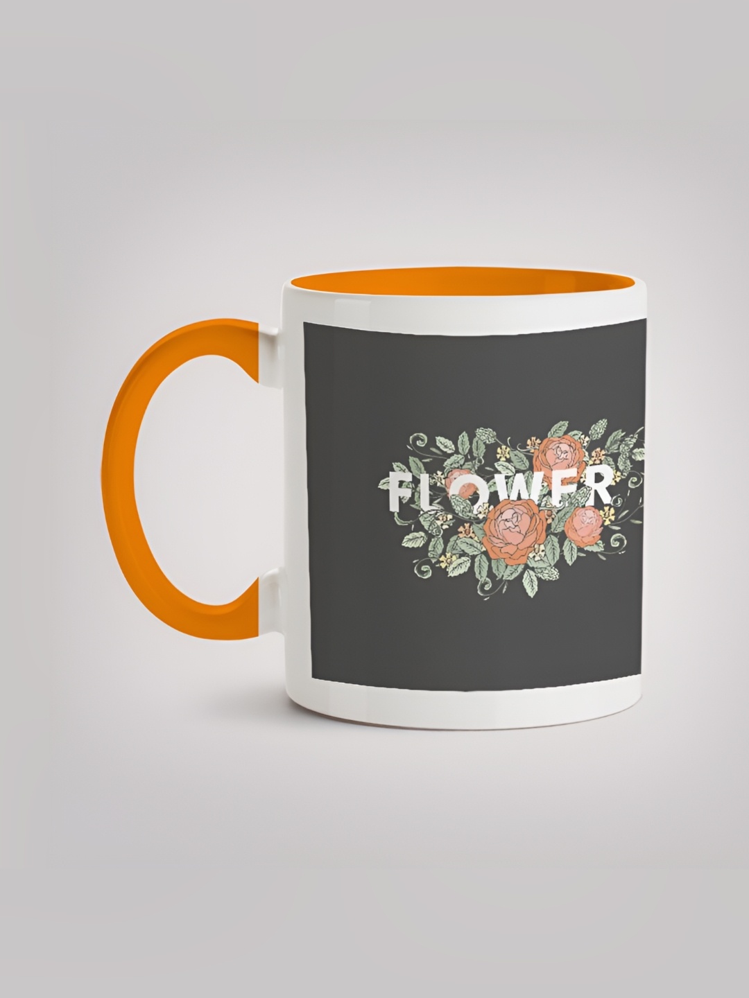 

MOTIVATE BOX Grey & White Printed Glossy Ceramic Mugs 330 ml