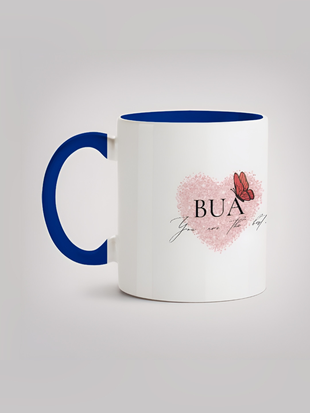 

MOTIVATE BOX White & Blue Ceramic Printed Mugs 330 ml