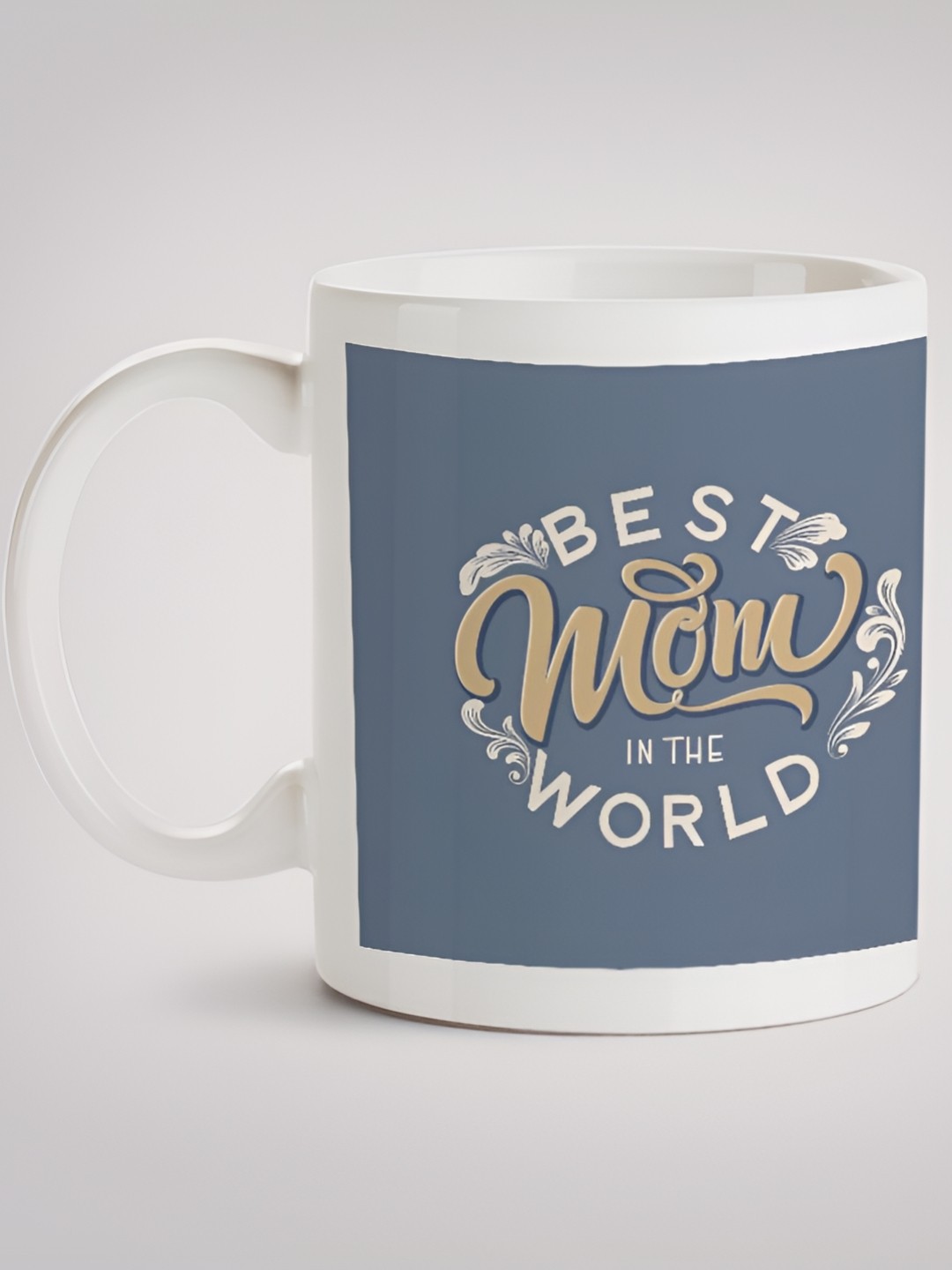 

MOTIVATE BOX White & Grey Printed Ceramic Microwave Safe Glossy Mugs 330 ml