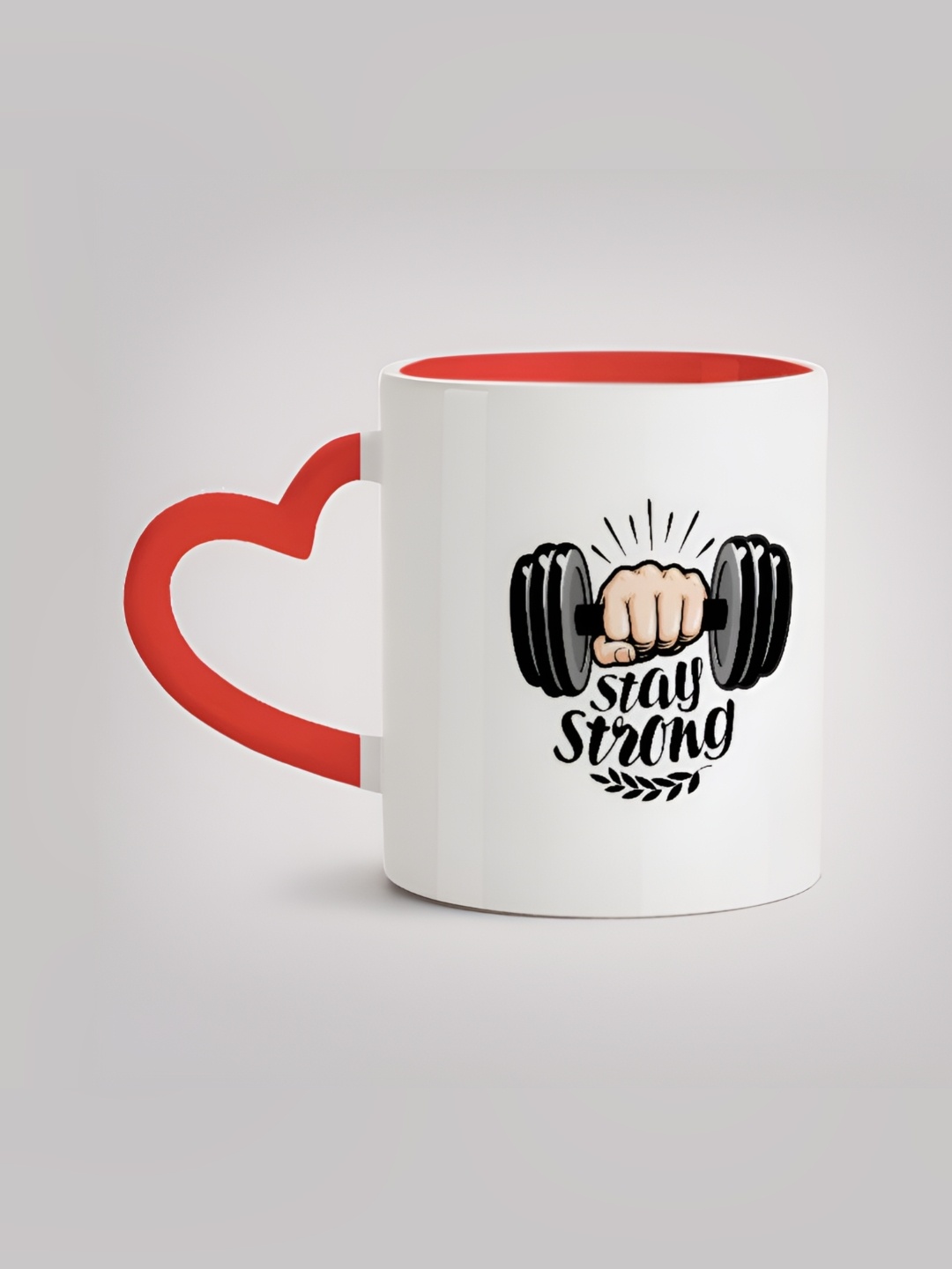 

MOTIVATE BOX White & Red Printed Glossy Ceramic Mugs 330 ml