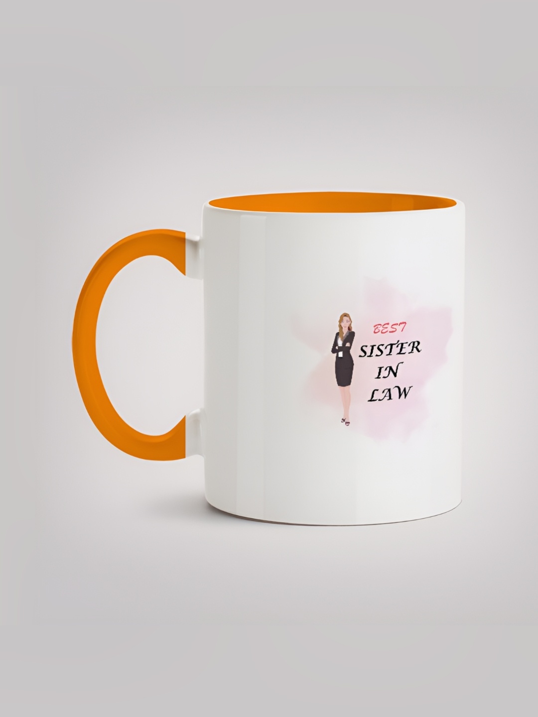 

MOTIVATE BOX White & Orange Printed Ceramic Glossy Finished Mug 330 ml