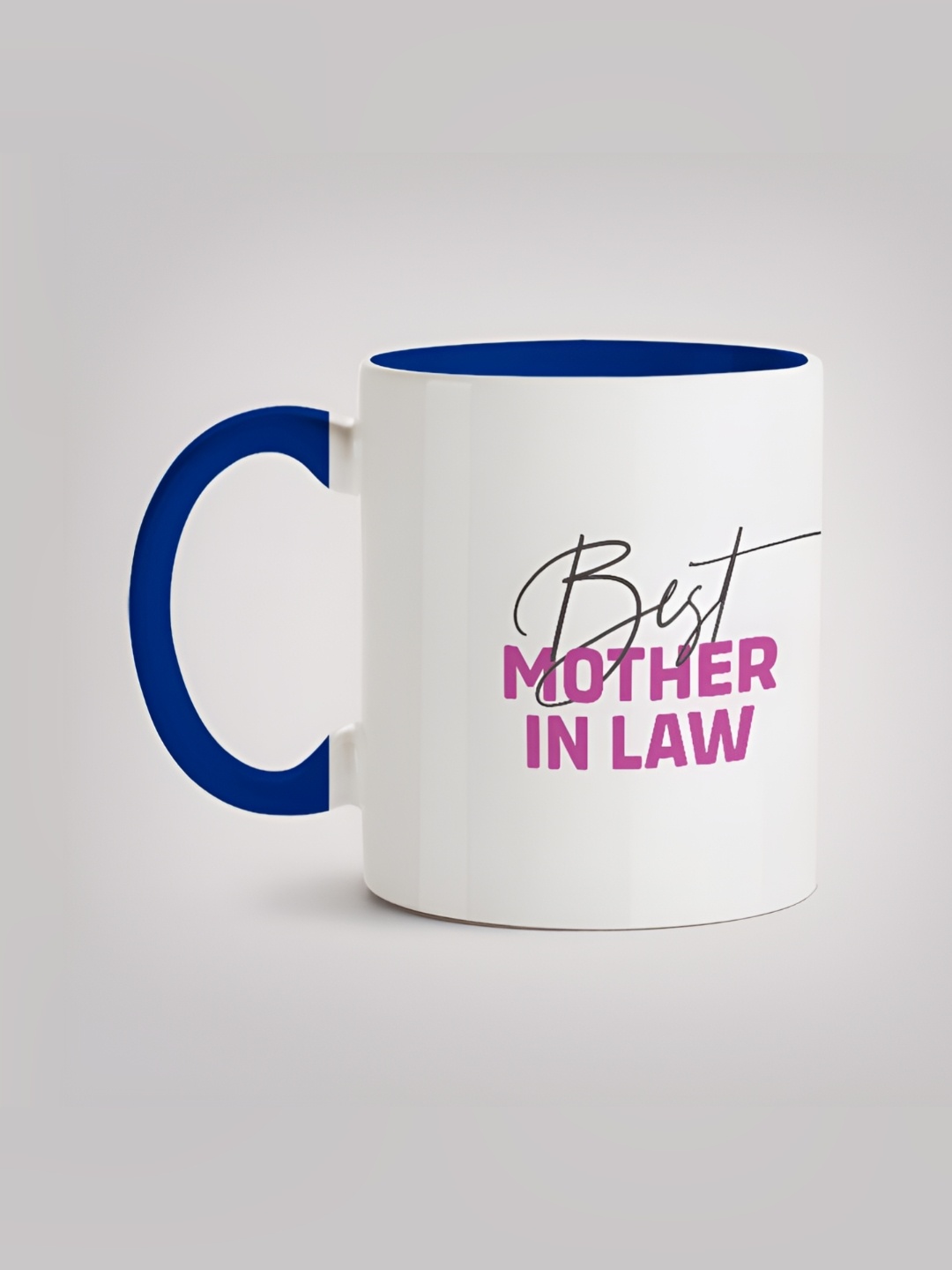 

MOTIVATE BOX White & Blue Printed Ceramic Glossy Mug 330 ml