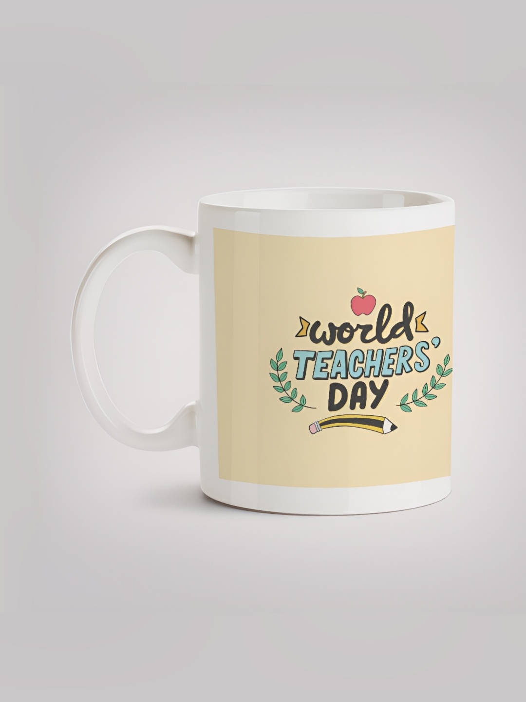 

MOTIVATE BOX White & Yellow Printed Glossy Ceramic Mug 330ml