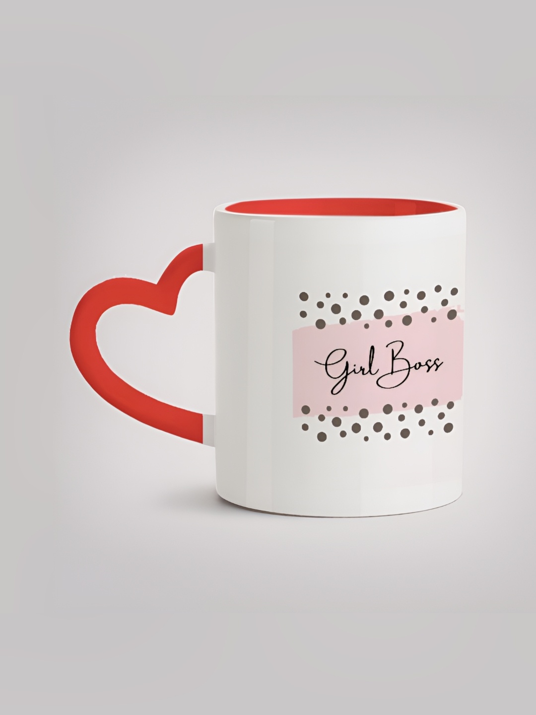 

MOTIVATE BOX White & Red Printed Glossy Ceramic Mugs 330 ml