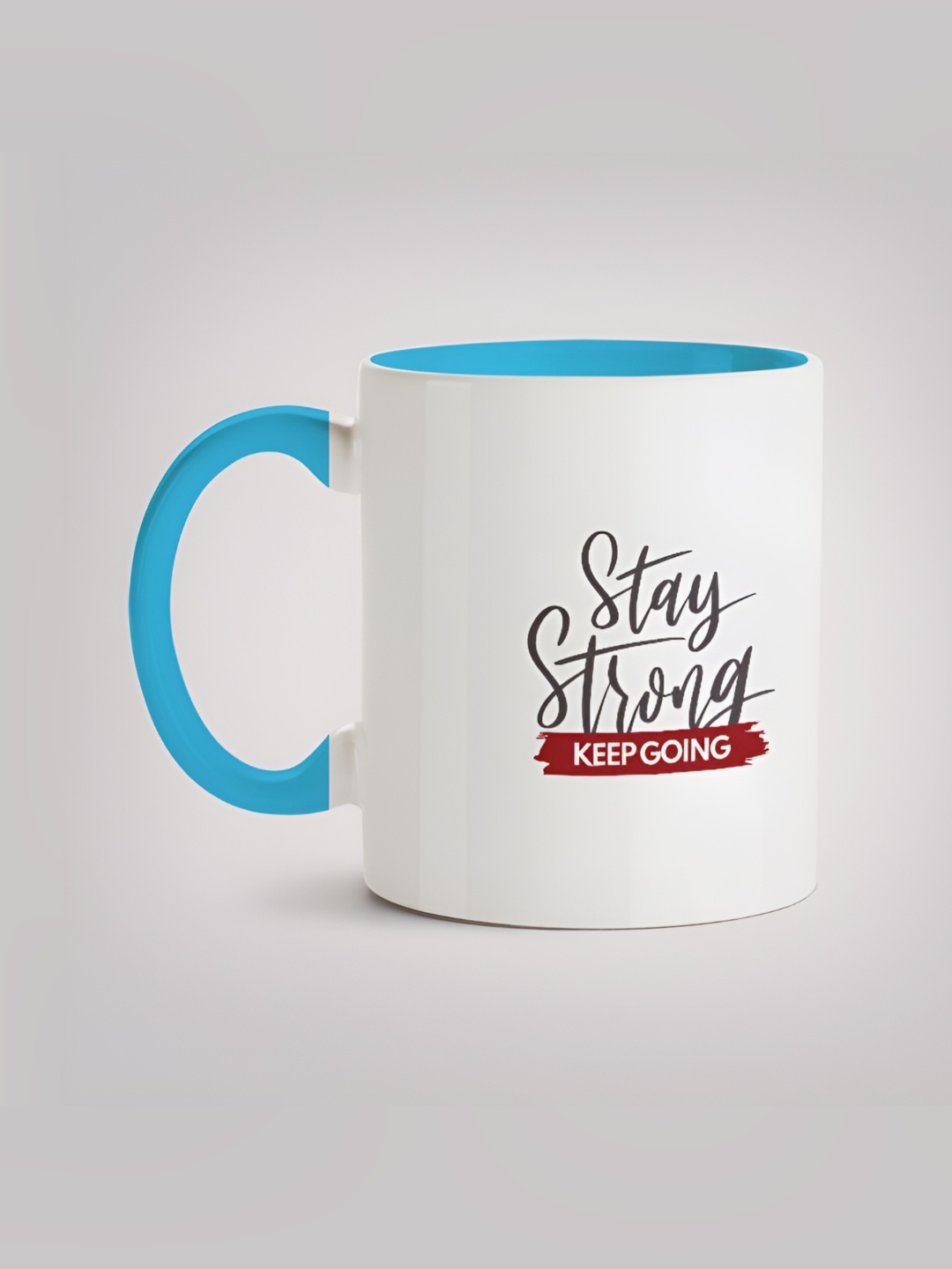 

MOTIVATE BOX White & Blue Printed Ceramic Glossy Mug 330ml