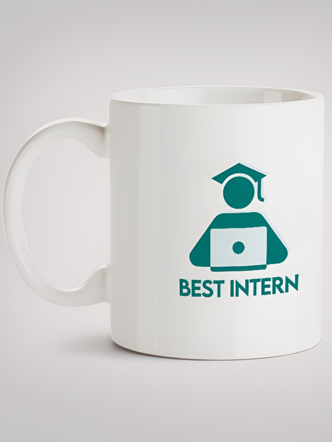 

MOTIVATE BOX White & Green Printed Ceramic Glossy Mugs 330 ml