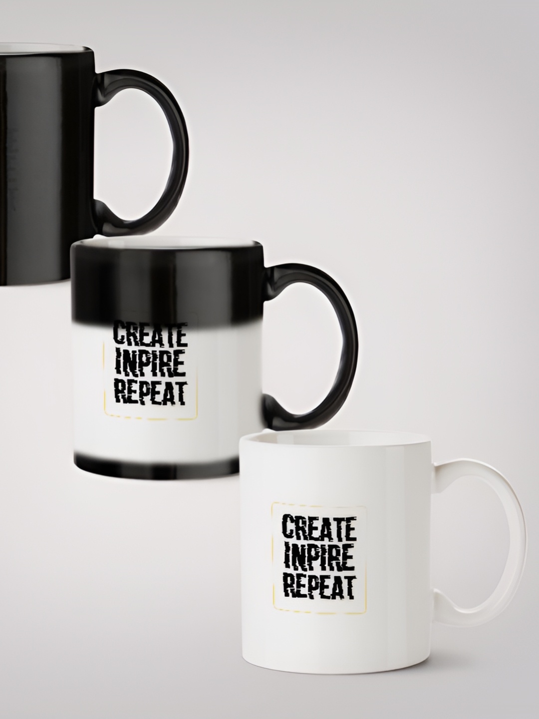 

MOTIVATE BOX Black & White Printed Ceramic Microwave Safe Glossy Finished Mug 330 ml