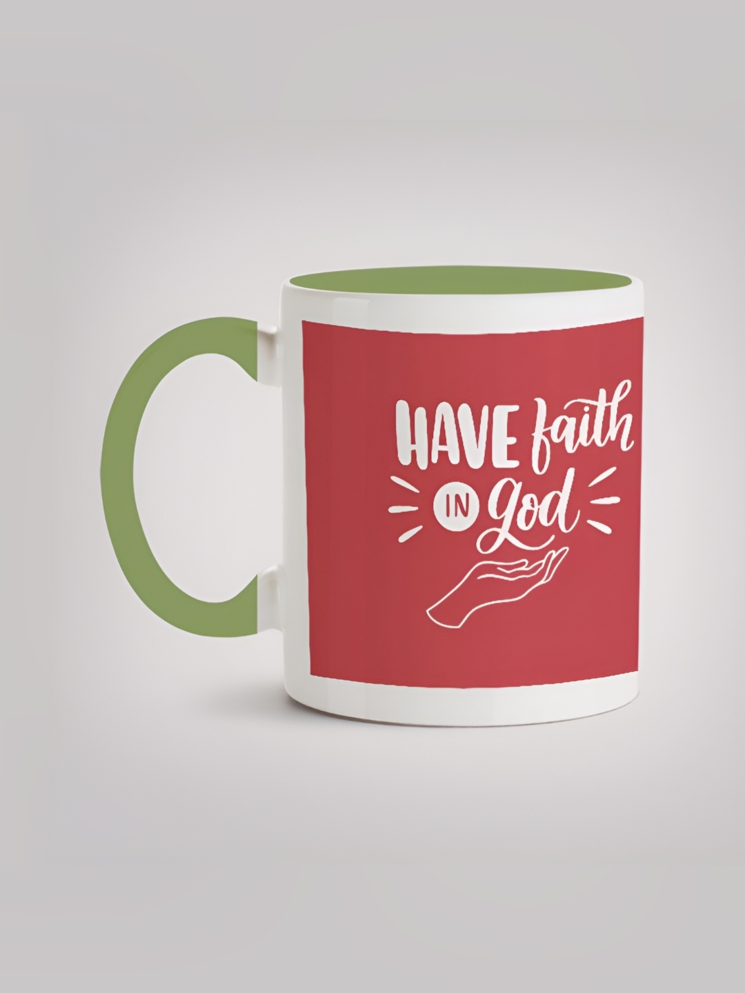 

MOTIVATE BOX Red & White Printed Glossy Ceramic Mugs 330 ml