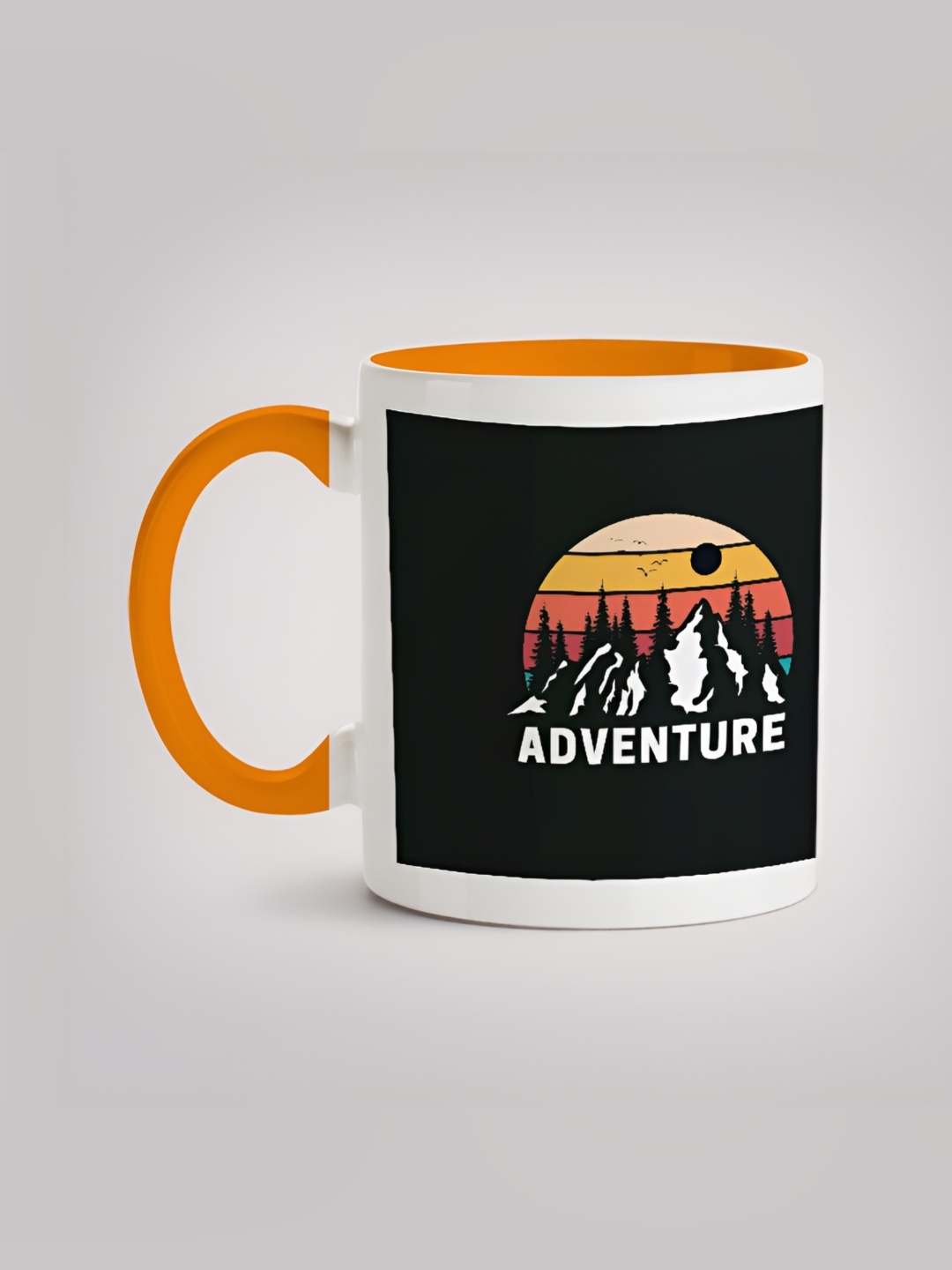 

MOTIVATE BOX Black & Orange Graphic Printed Ceramic Glossy Mug 330 ml