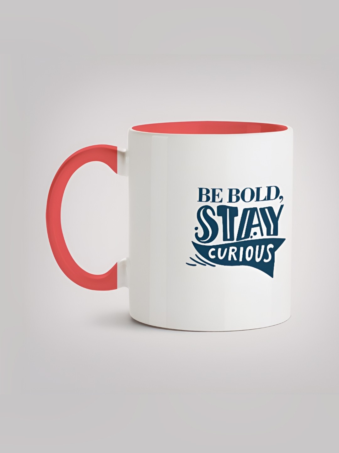 

MOTIVATE BOX Blue & White Typography Printed Ceramic Glossy Mug 330 ml