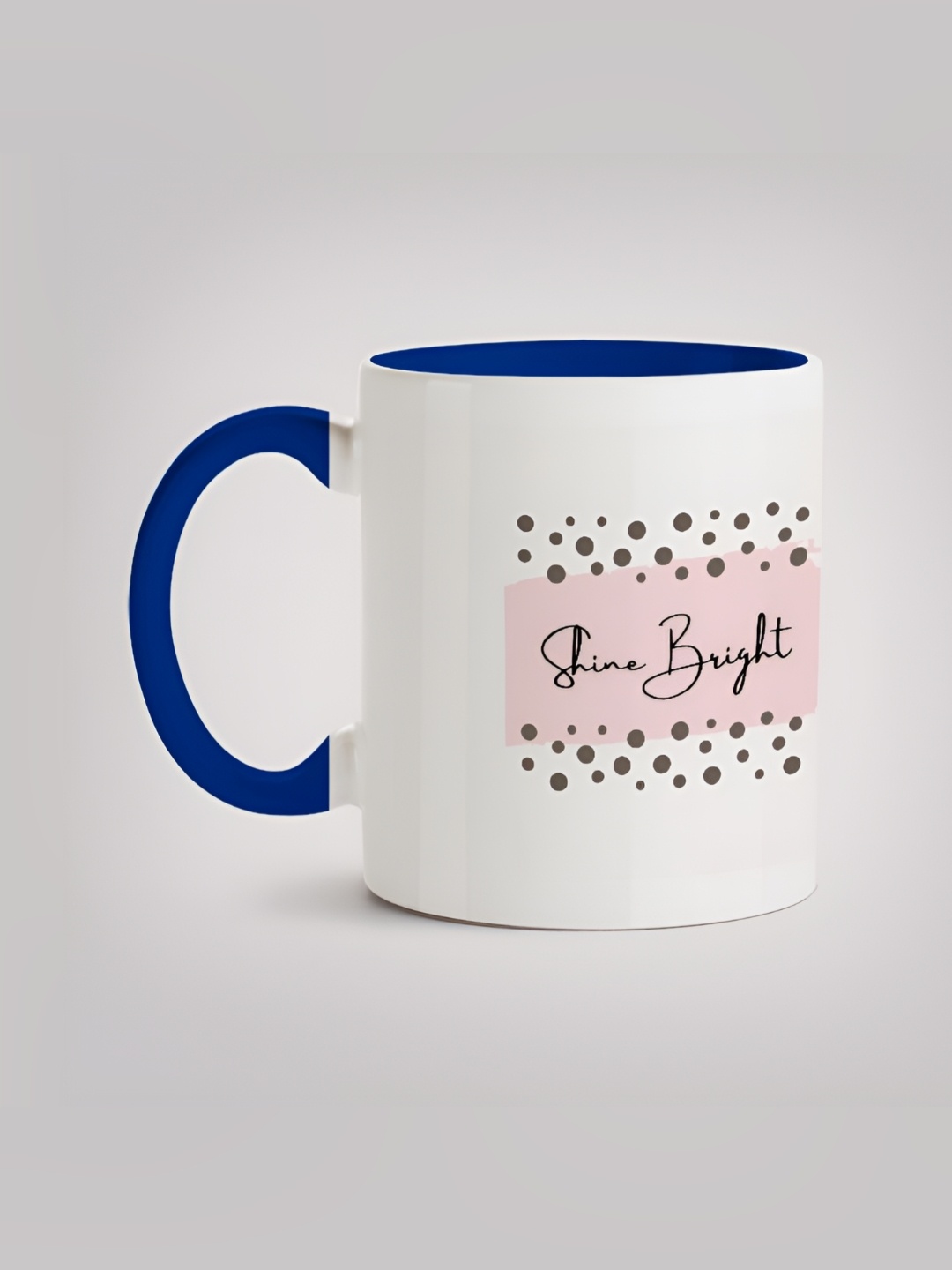 

MOTIVATE BOX White & Blue Printed Ceramic Glossy Mugs 330 ml