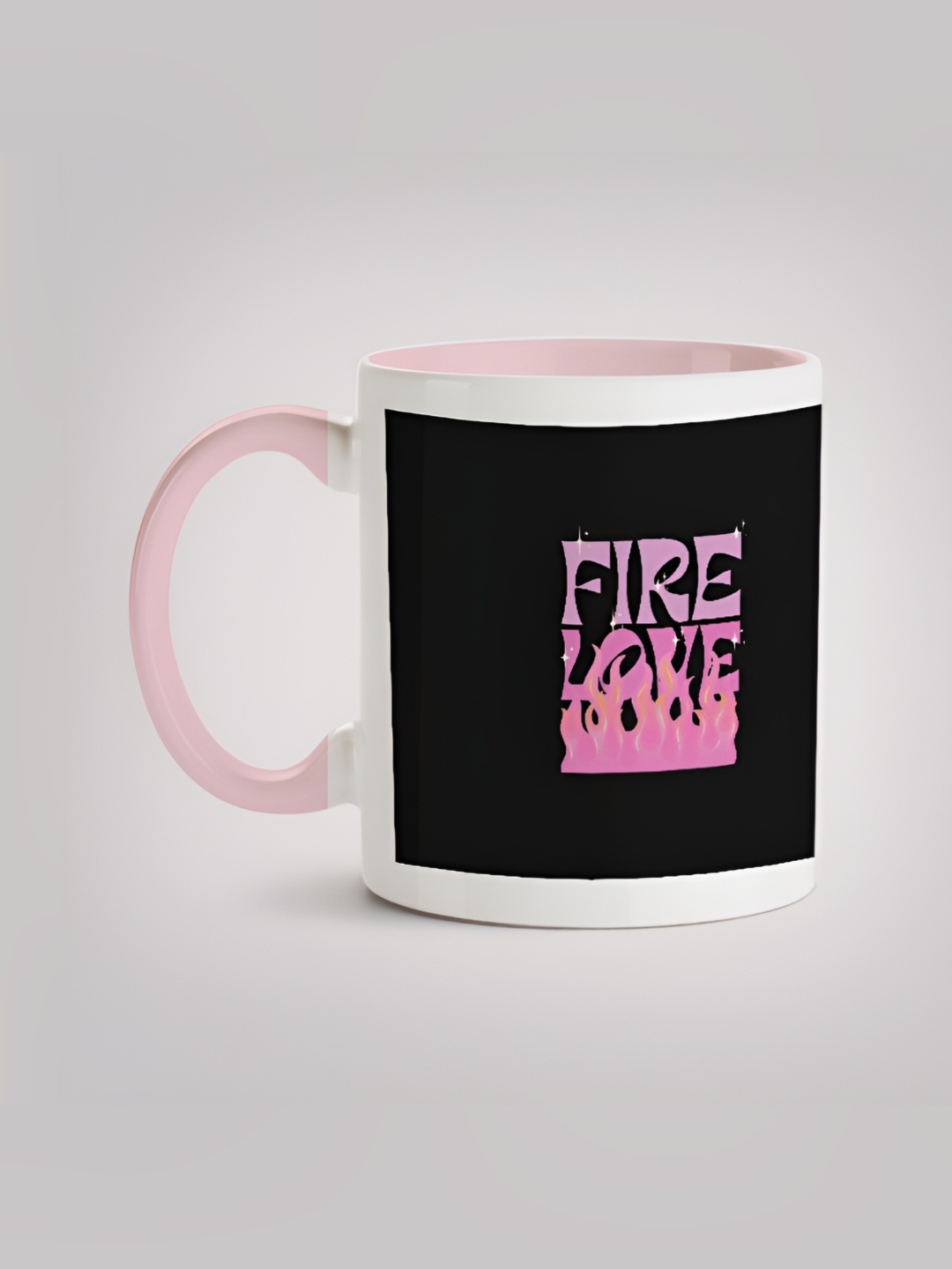 

MOTIVATE BOX Pink & White Printed Glossy Ceramic Mugs 330 ml