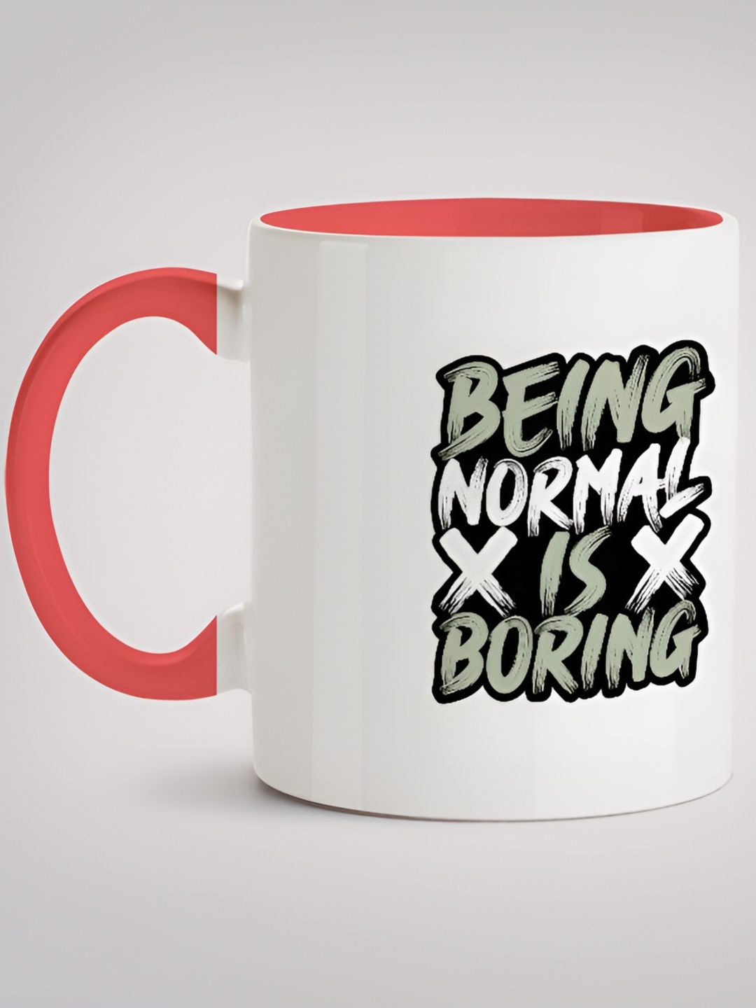 

MOTIVATE BOX White & Black Printed Ceramic Glossy Mugs 330 ml