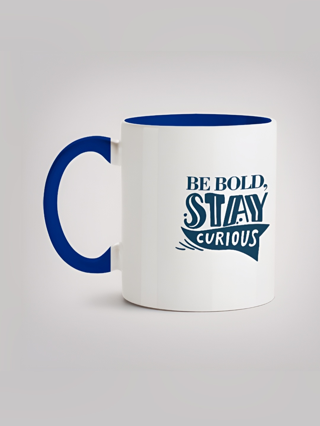 

MOTIVATE BOX Blue & White Typography Printed Ceramic Glossy Mug 330 ml